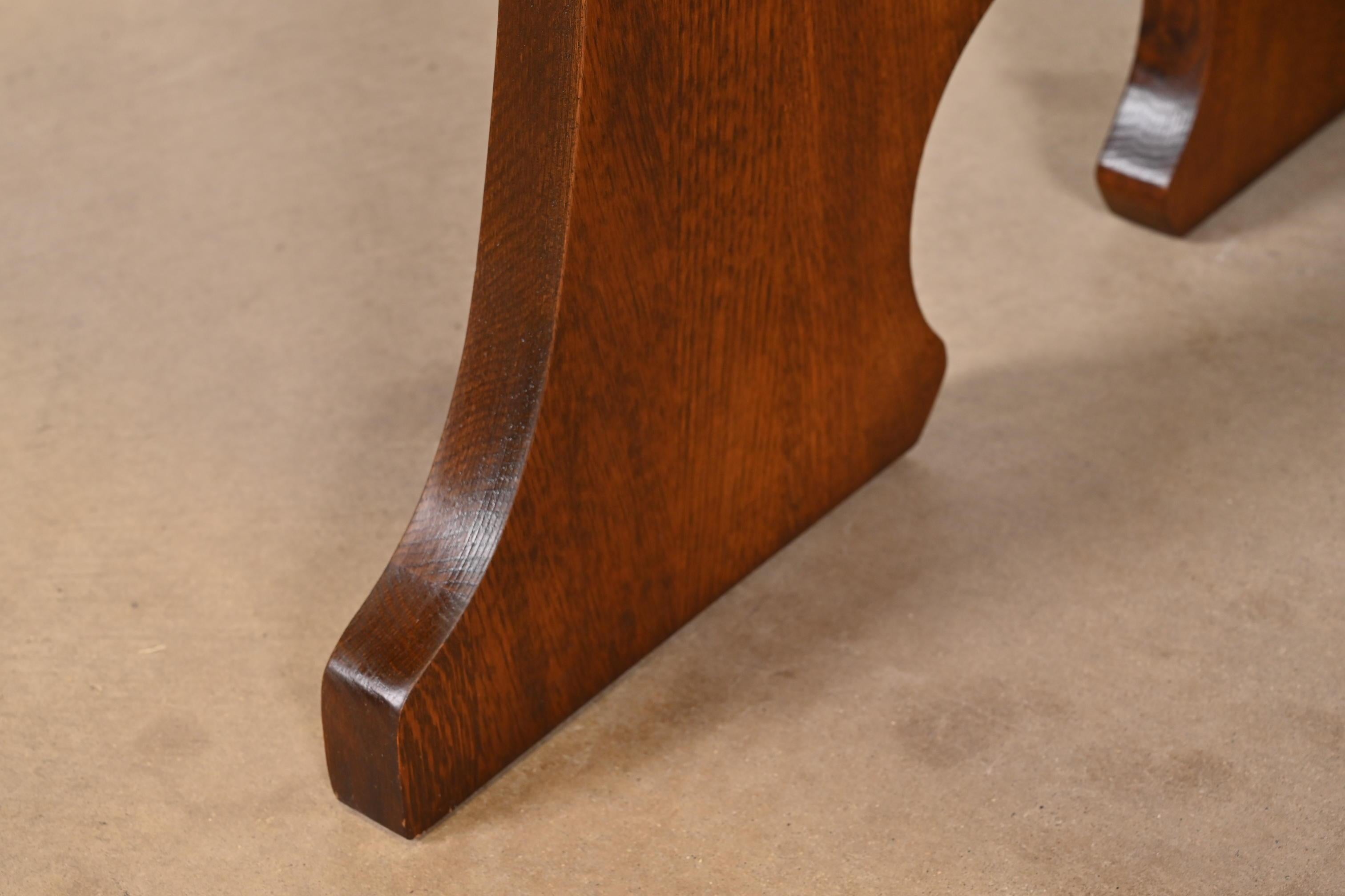 Stickley Mission Oak Arts & Crafts Trestle Dining Table 3