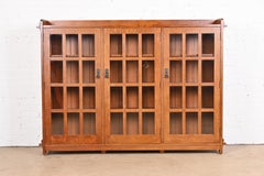 Stickley Mission Oak Arts & Crafts Triple Bookcase