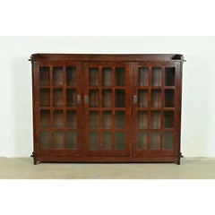 Stickley Mission Oak Arts & Crafts Triple Bookcase
