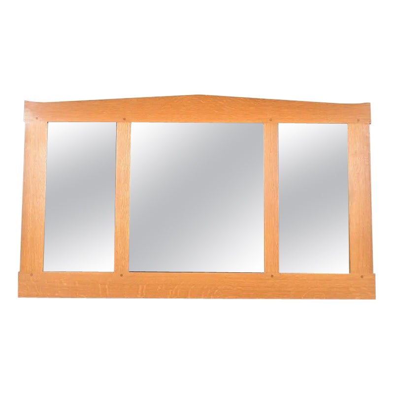 Stickley Mission Oak Arts 
Crafts Triple Wall Mirror For Sale