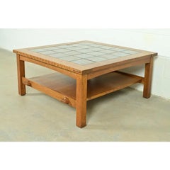 Stickley Mission Oak Arts & Crafts Two-Tier Tile Top Coffee Table