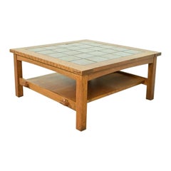 Stickley Mission Oak Arts & Crafts Two-Tier Tile Top Coffee Table
