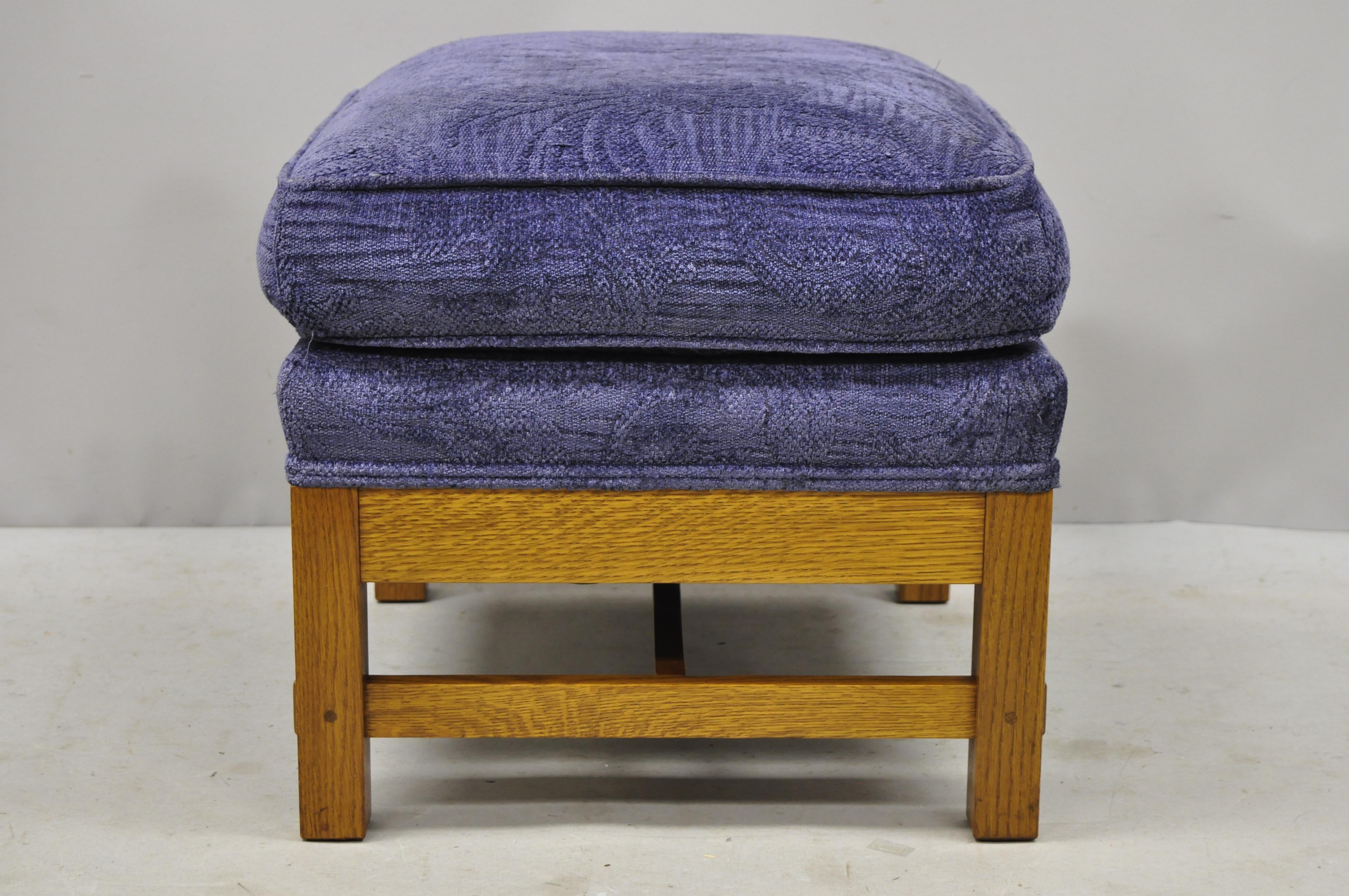 Stickley Mission Oak Arts & Crafts Upholstered Cushion Stool Ottoman Footstool 1