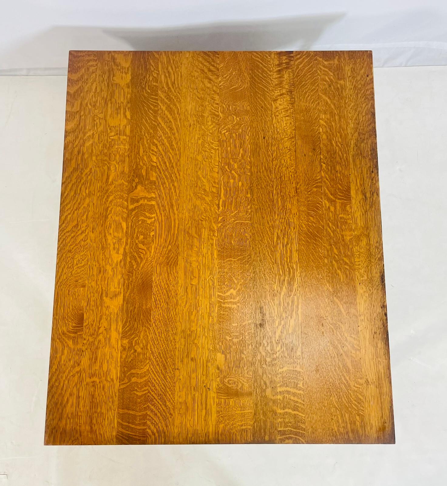 Stickley Mission Oak Coffee Table with Slatted Sides, Signed and Dated 1995 For Sale 6