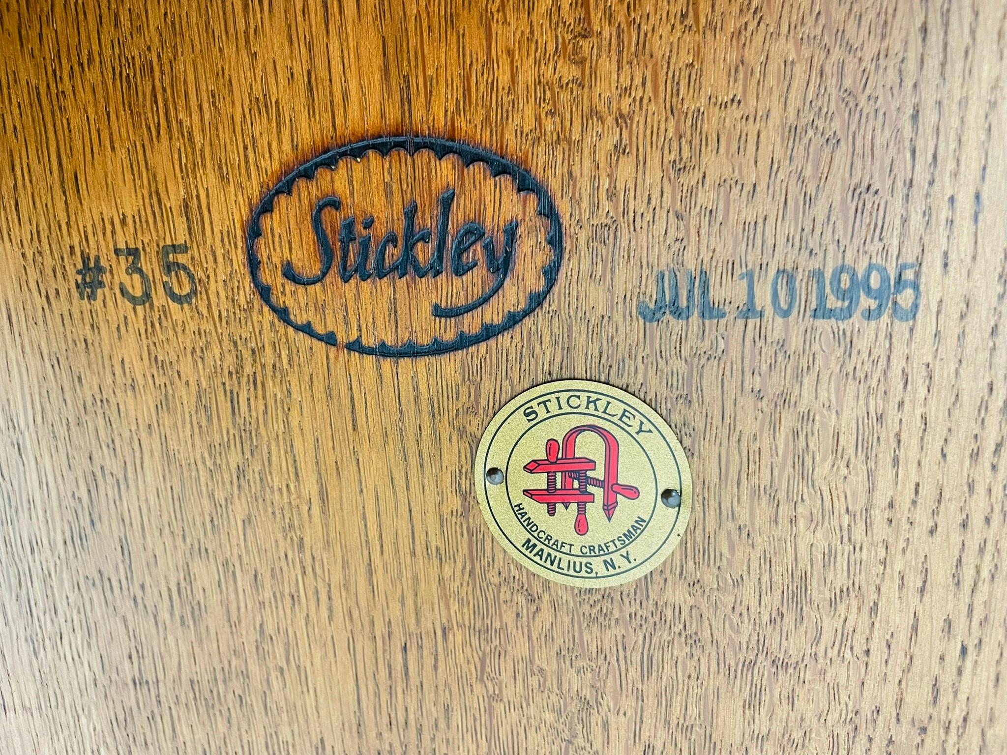 Stickley Mission Oak Coffee Table with Slatted Sides, Signed and Dated 1995 For Sale 10