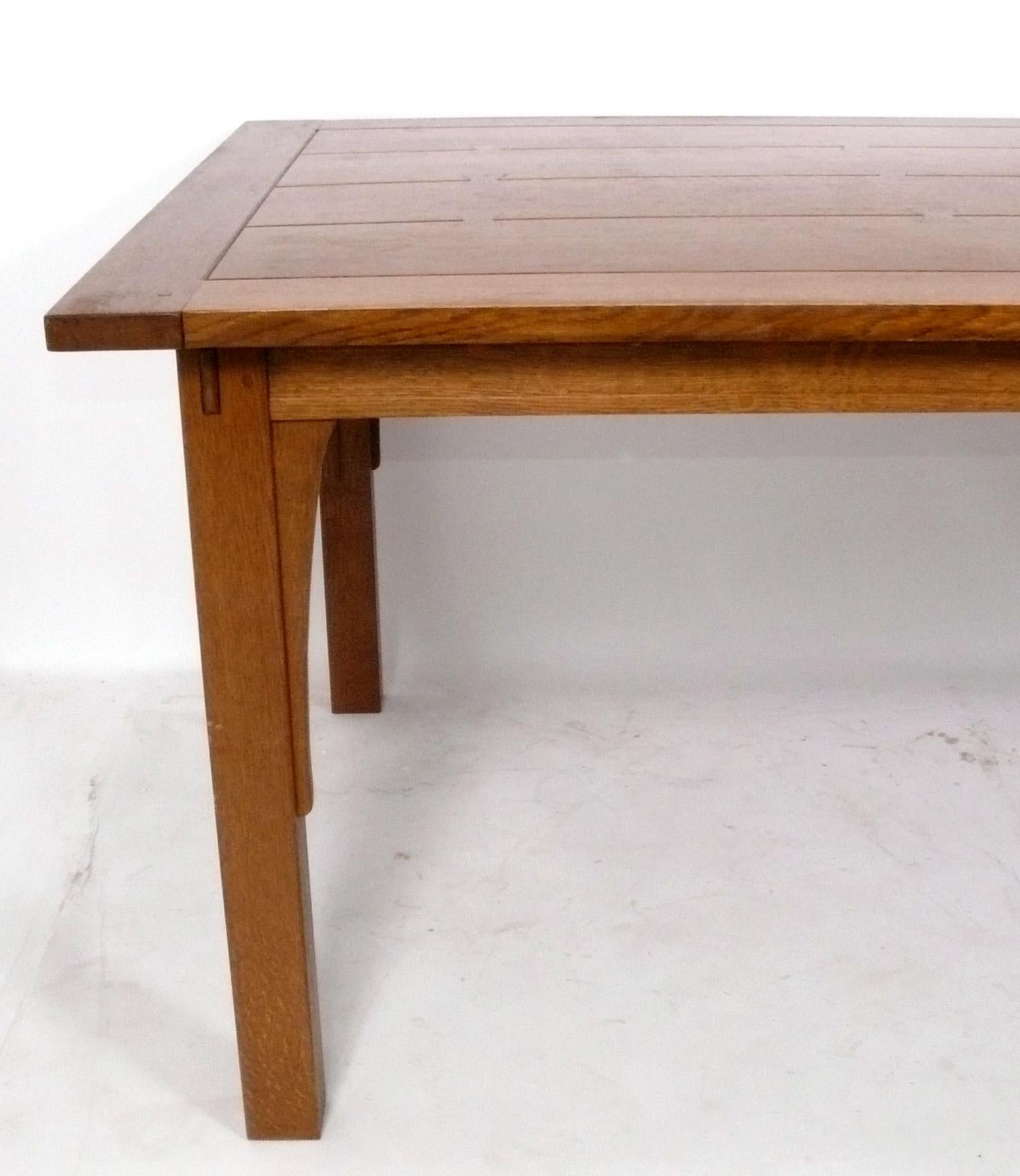 XXIe siècle et contemporain Table à manger Stickley Mission en chêne en vente