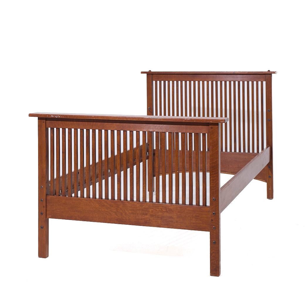 Modern Stickley Mission Oak Twin Bed For Sale