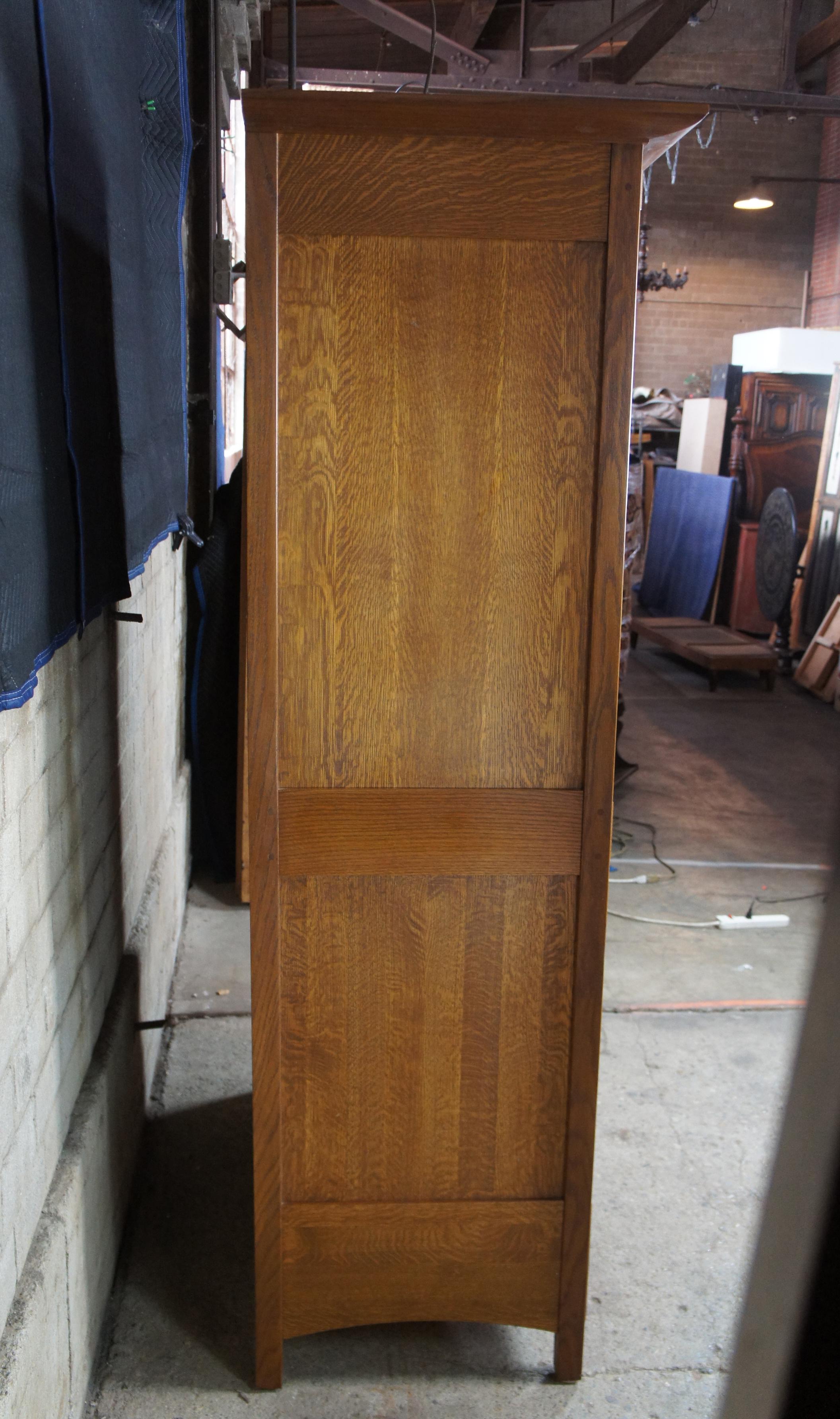 Stickley Mission Quartersawn Oak Armoire TV Media Cabinet Arts & Crafts 3