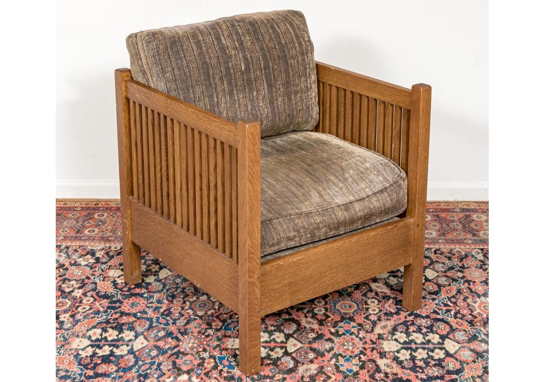 Stickley Mission Style Oak Armchair For Sale 12