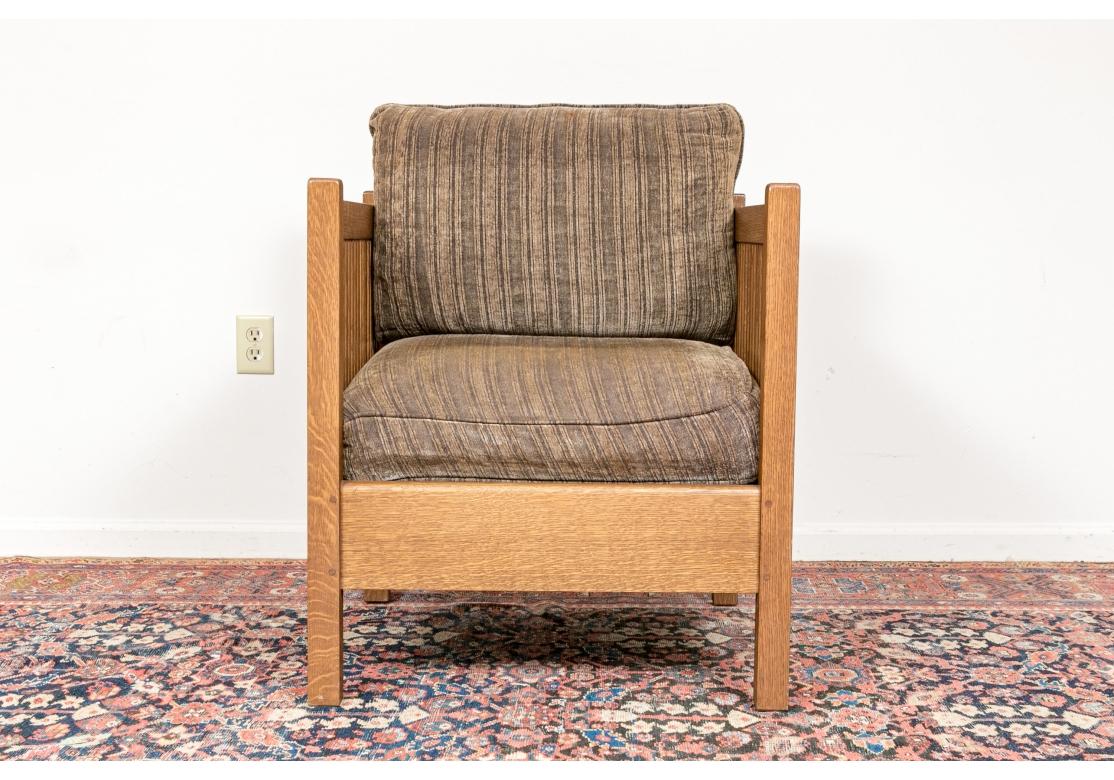 Arts and Crafts Stickley Mission Style Oak Armchair For Sale