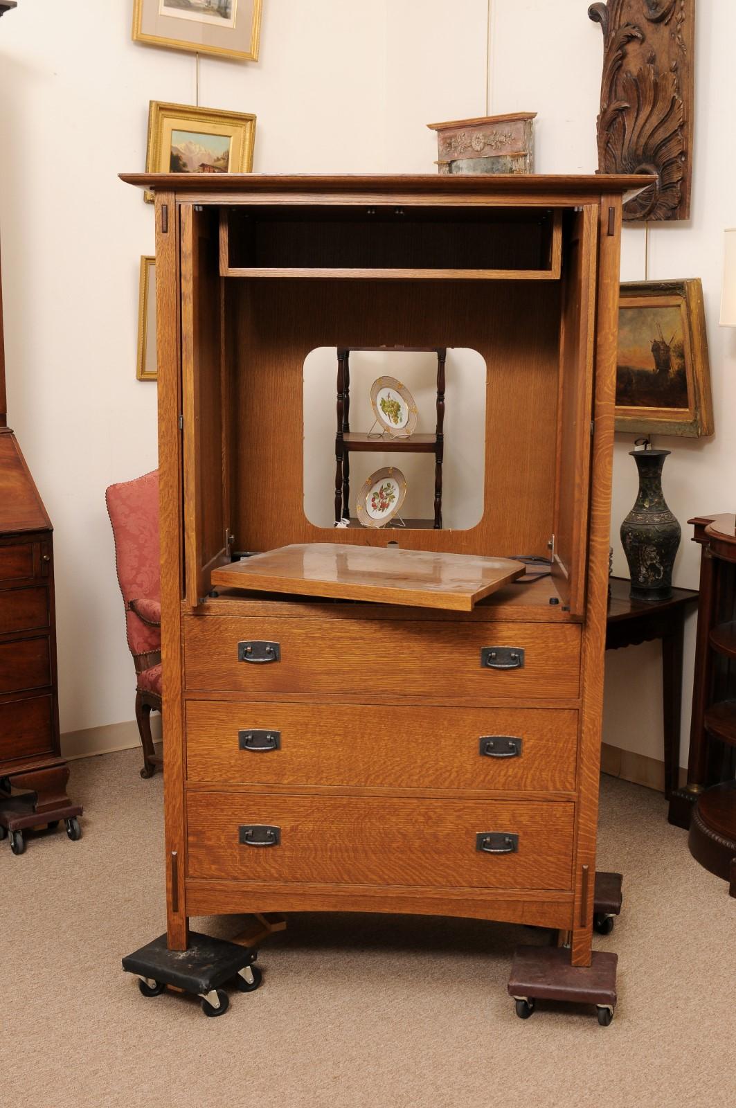 Stickley Mission Style Oak Armoire / Wardrobe 1