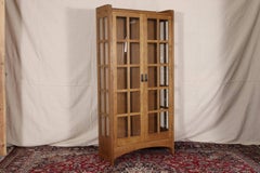 Stickley Oak Art & Crafts Tall Display Cabinet