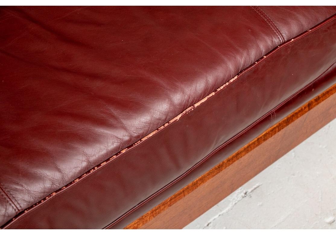 American Stickley Oak Mission Orchard Street Oxblood Leather Sofa