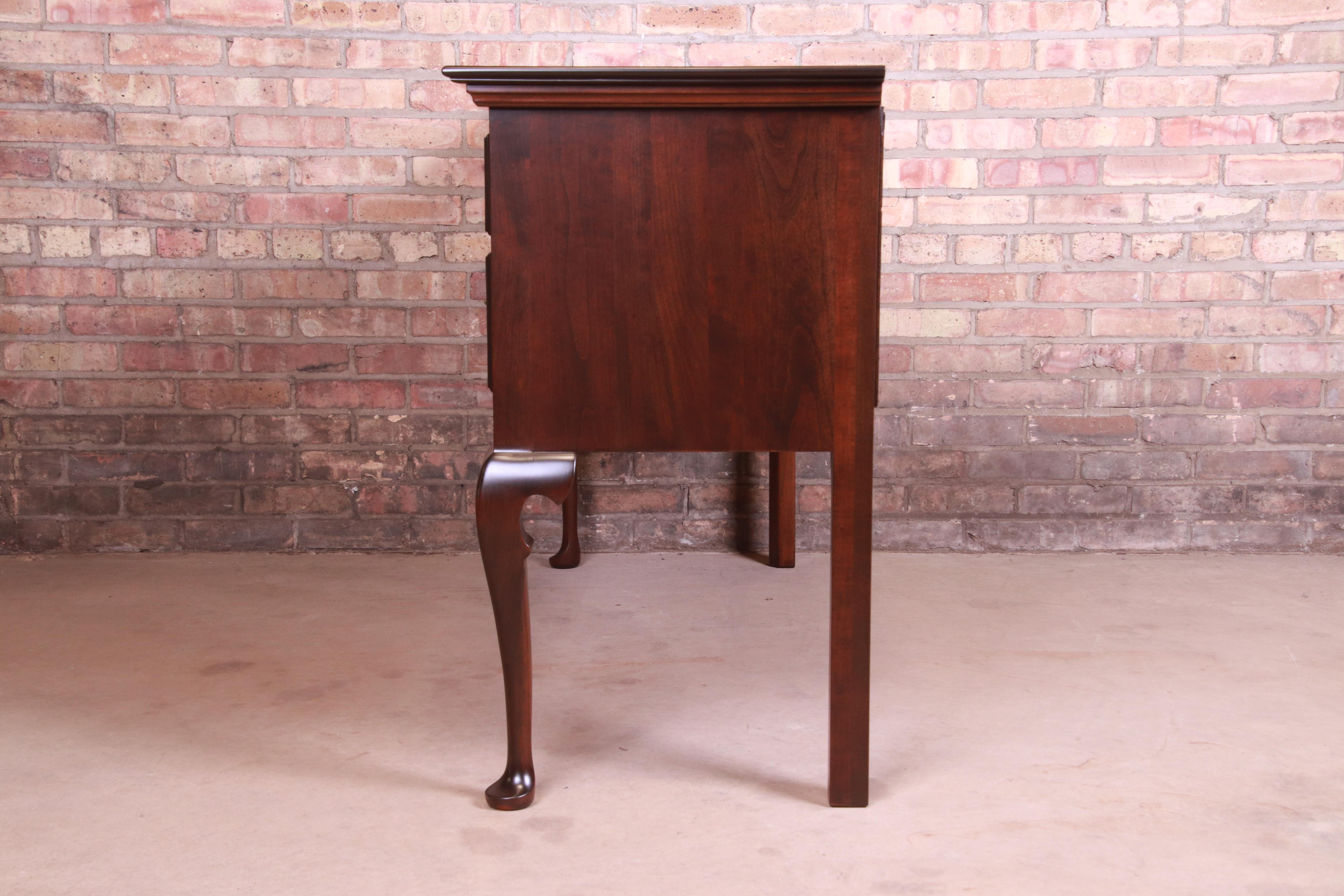 Stickley Queen Anne Solid Cherry Wood Sideboard Credenza, Newly Refinished For Sale 4