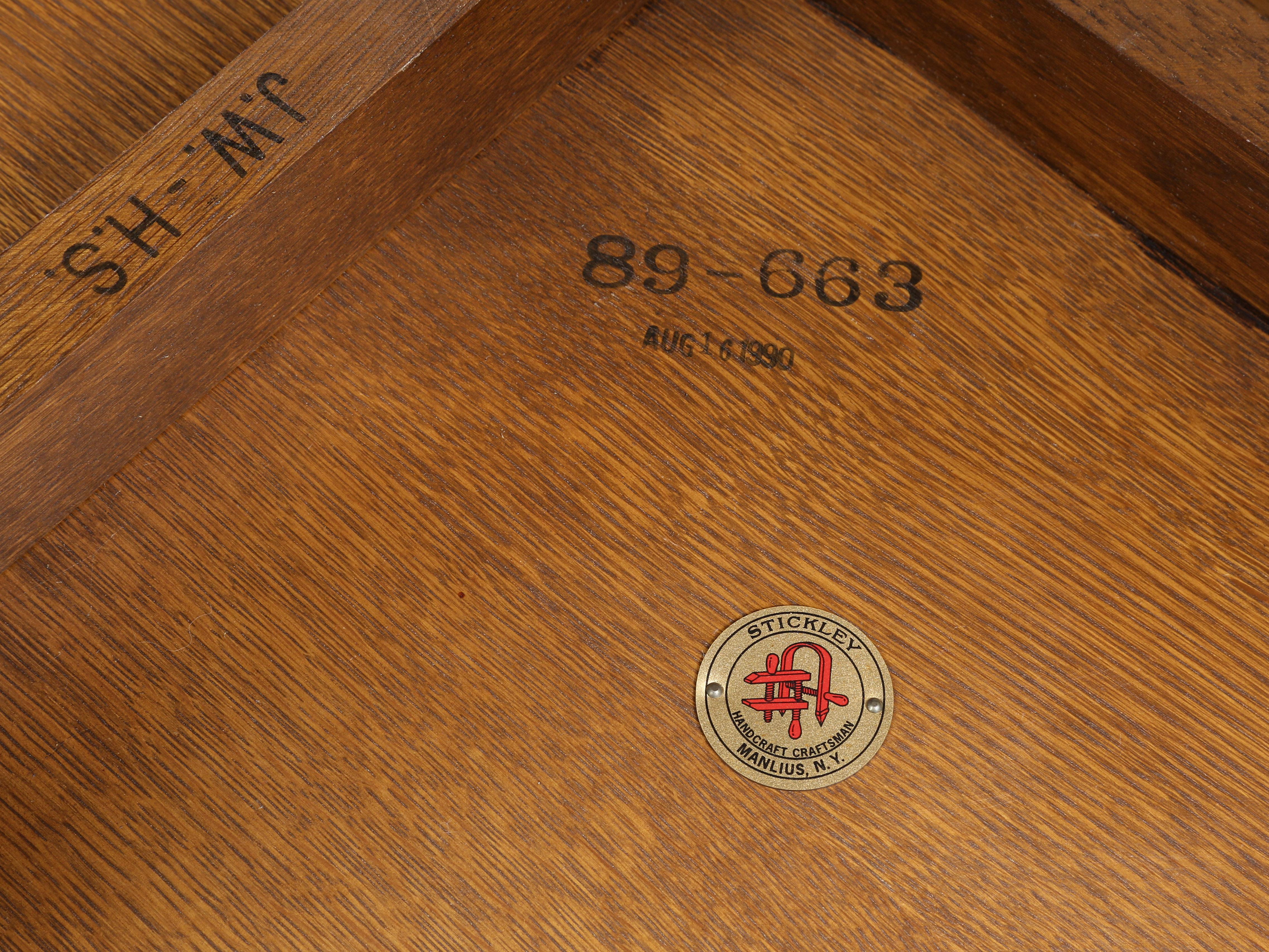 Stickley re-issue of their c1904 Occasional Mission Table or End Table in Oak. For Sale 8