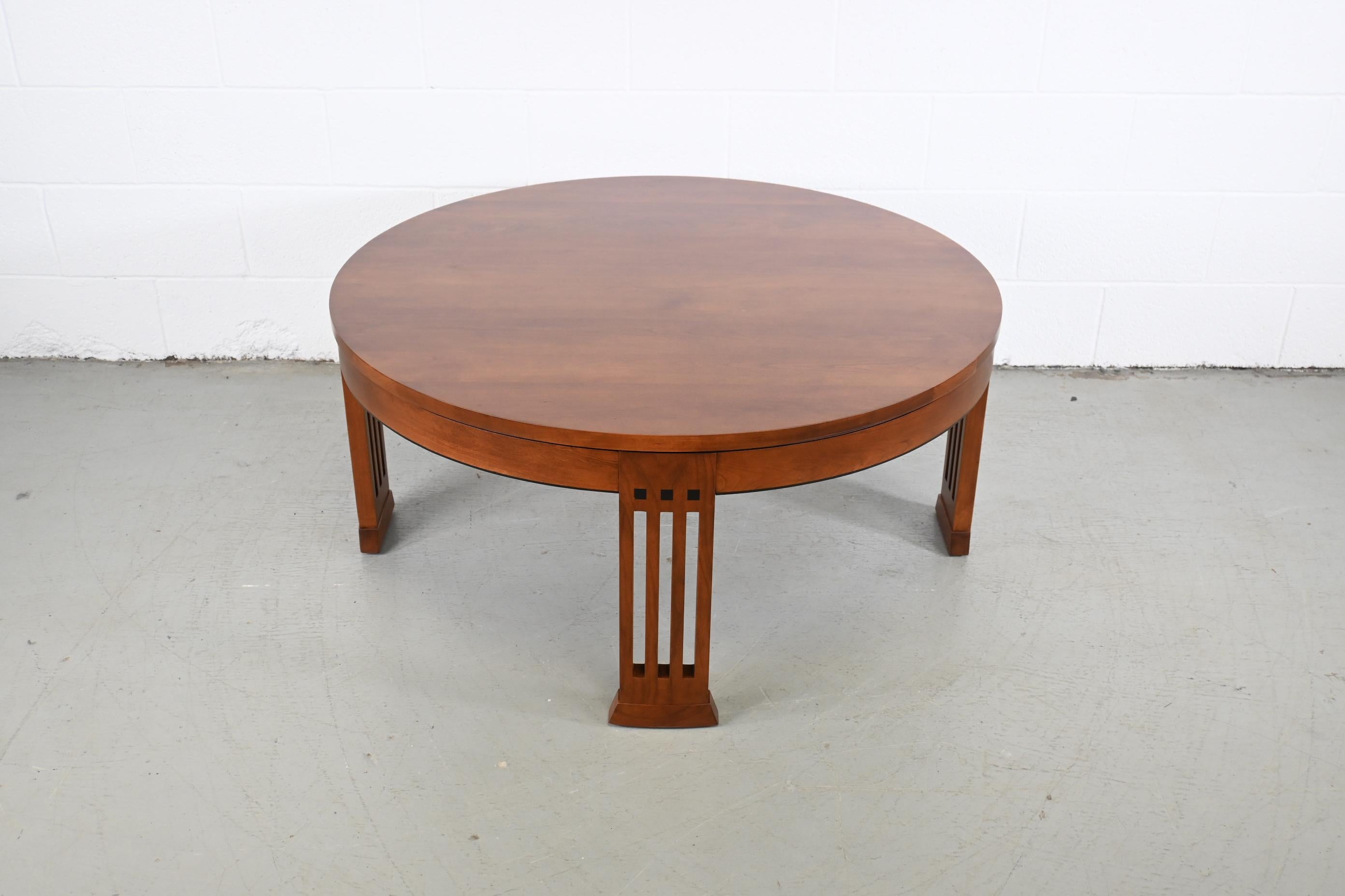 round mission style coffee table