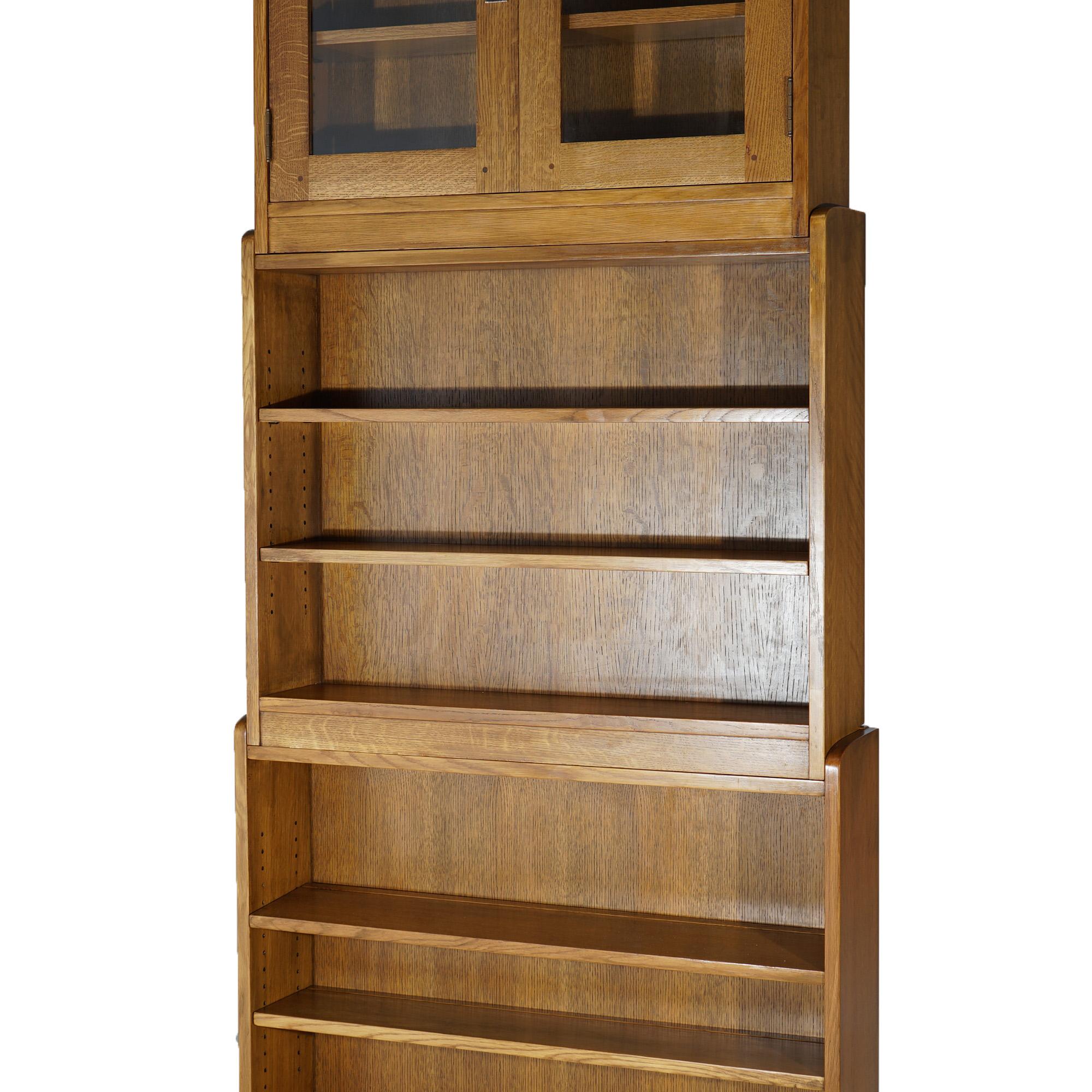Stickley School Arts & Crafts Mission Oak Modular Bookcase 21st C In Good Condition In Big Flats, NY