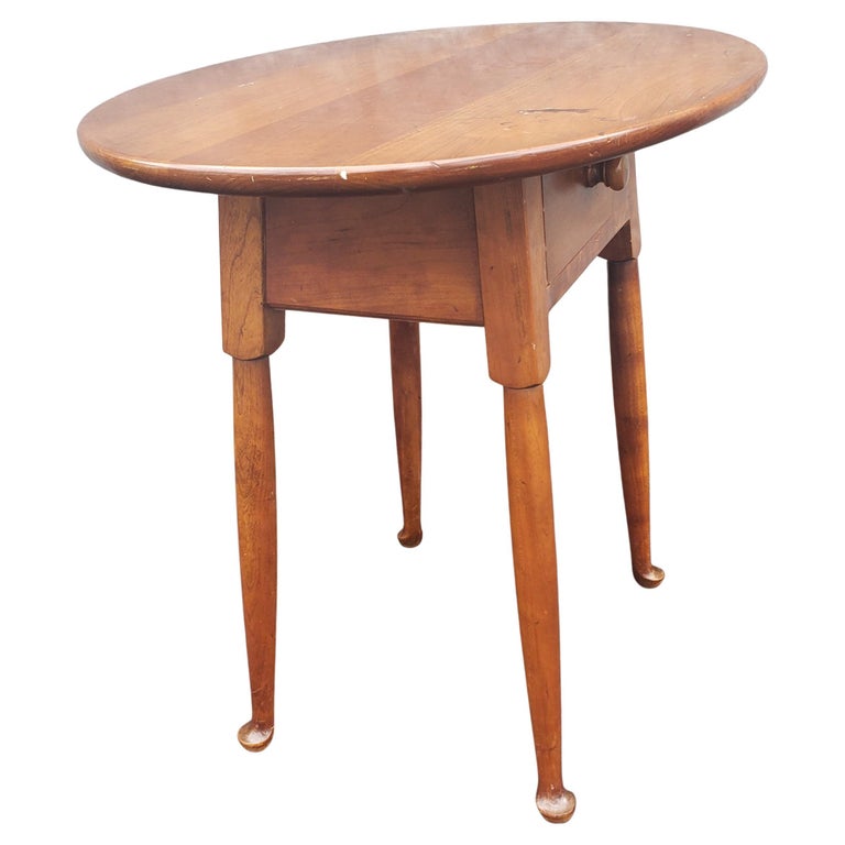Stickley Single Drawer Cherry Oval Side Table For Sale at 1stDibs