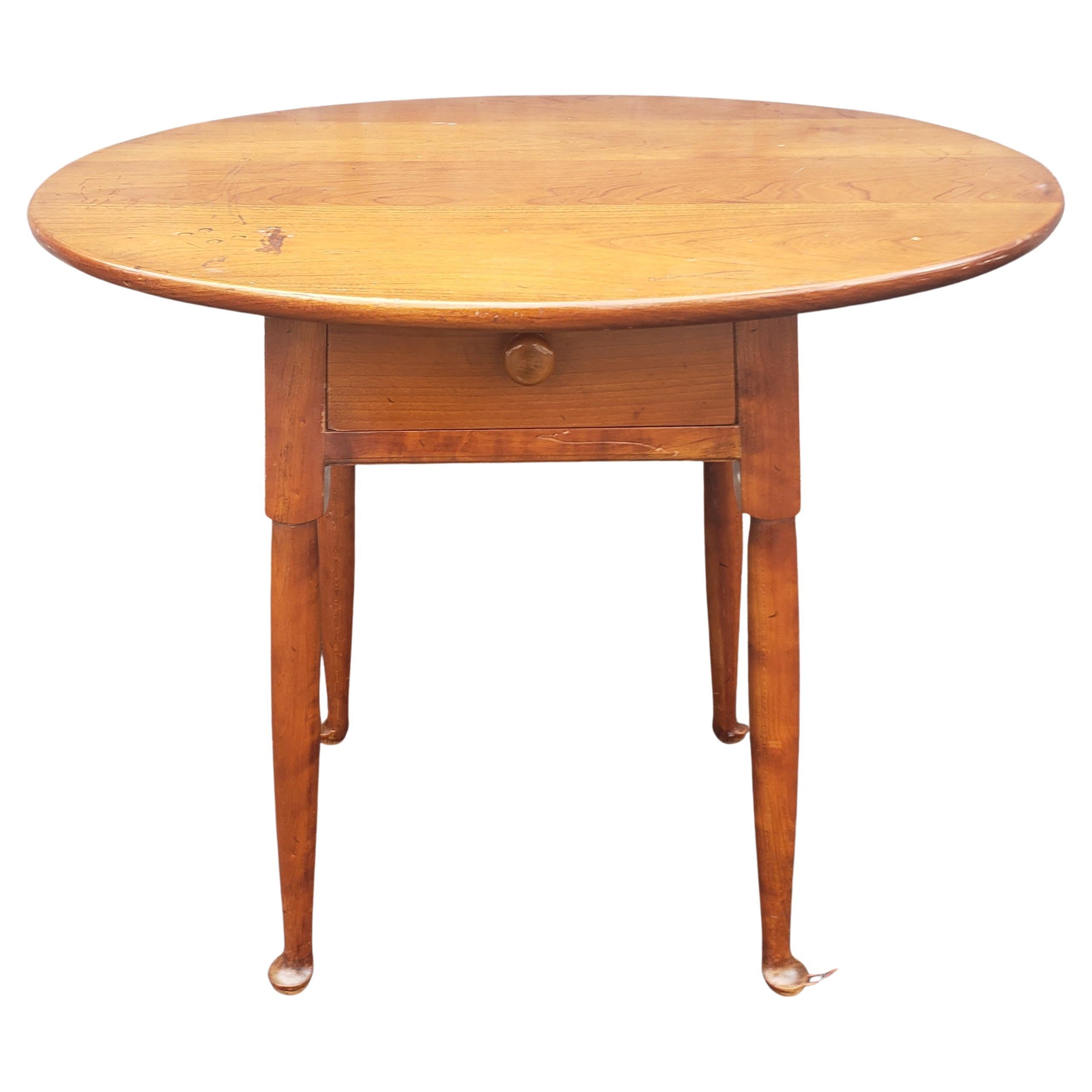 20th Century Stickley Single Drawer Cherry Oval Side Table