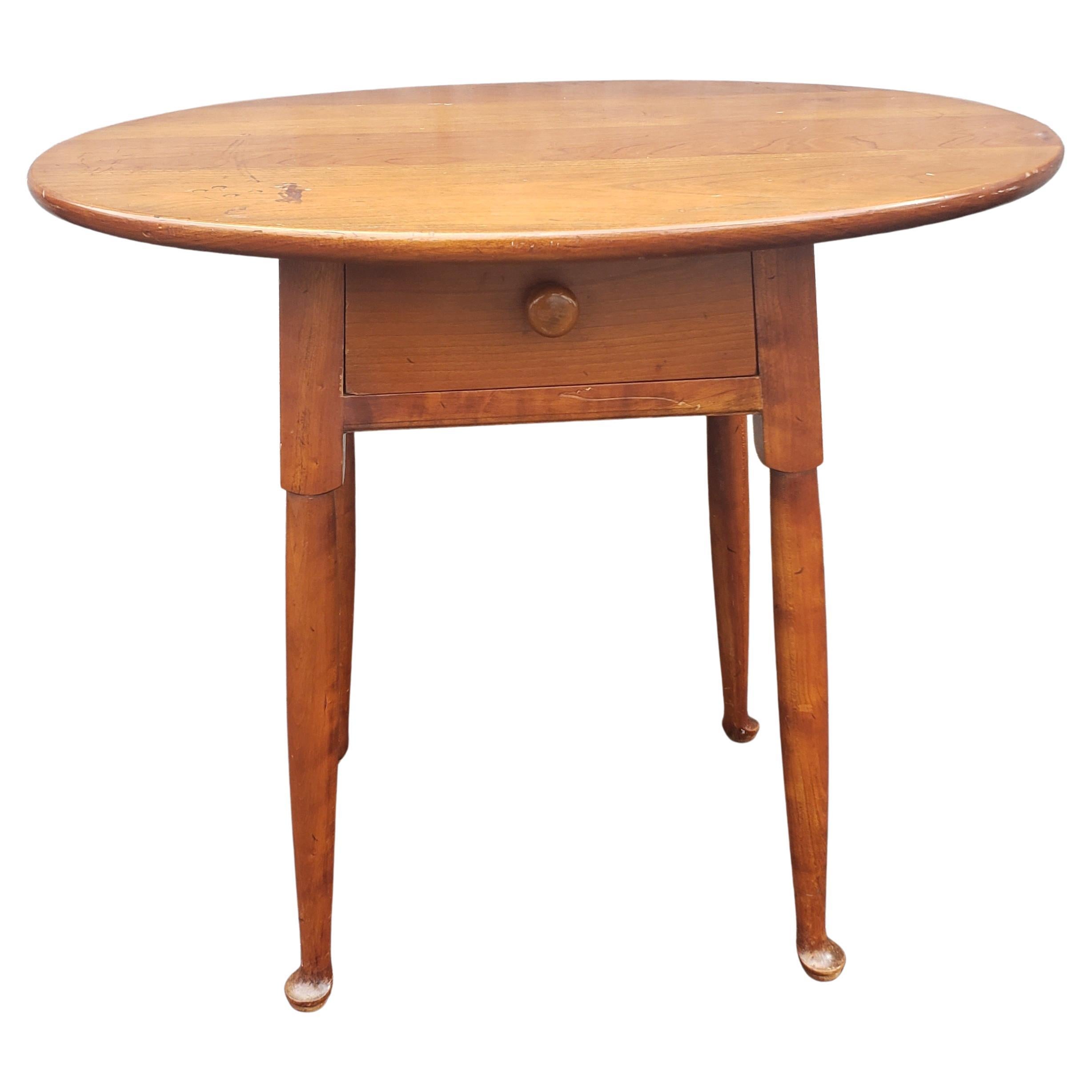 Stickley Single Drawer Cherry Oval Side Table