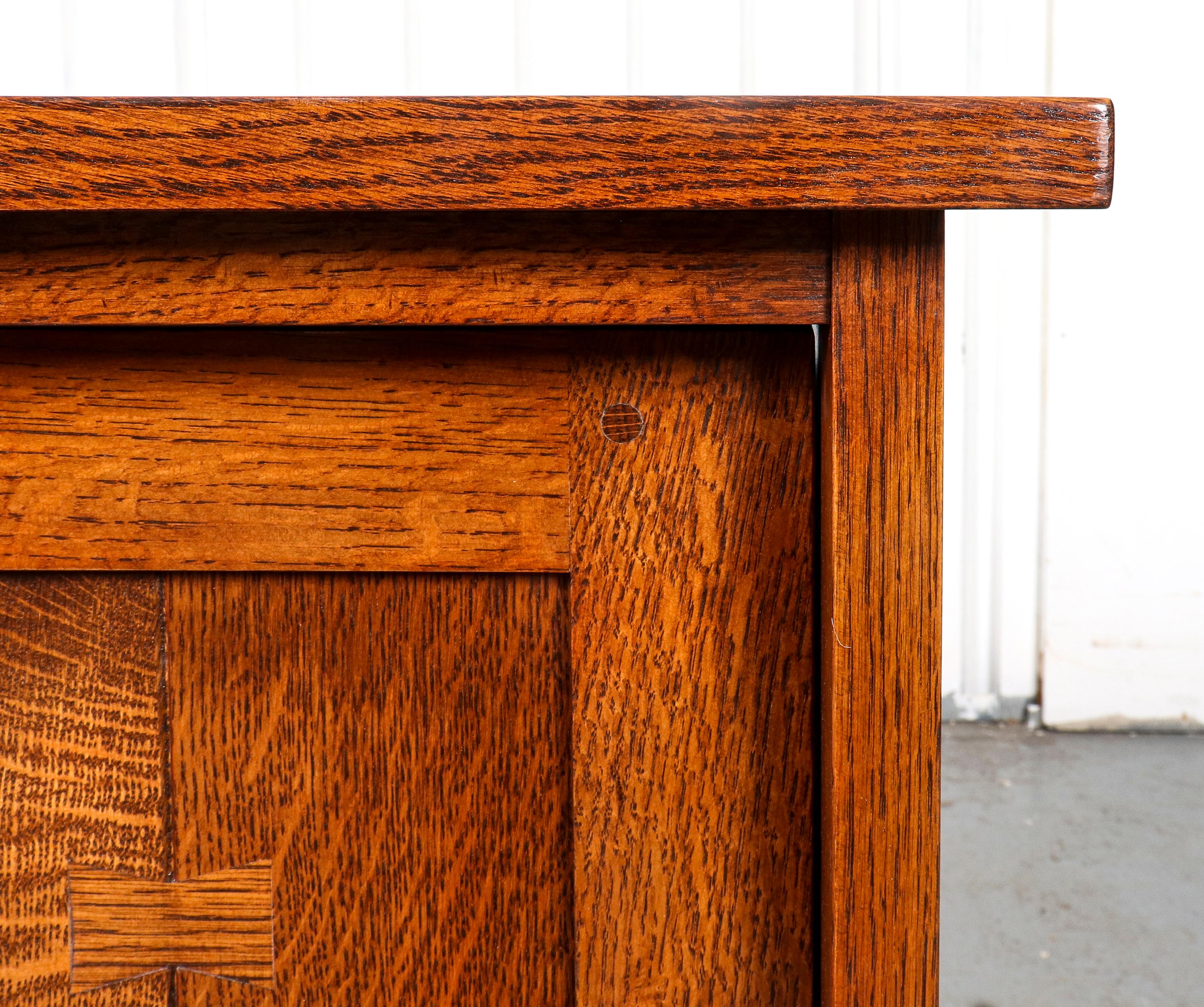 Arts and Crafts Stickley Sliding Door Console Cabinet