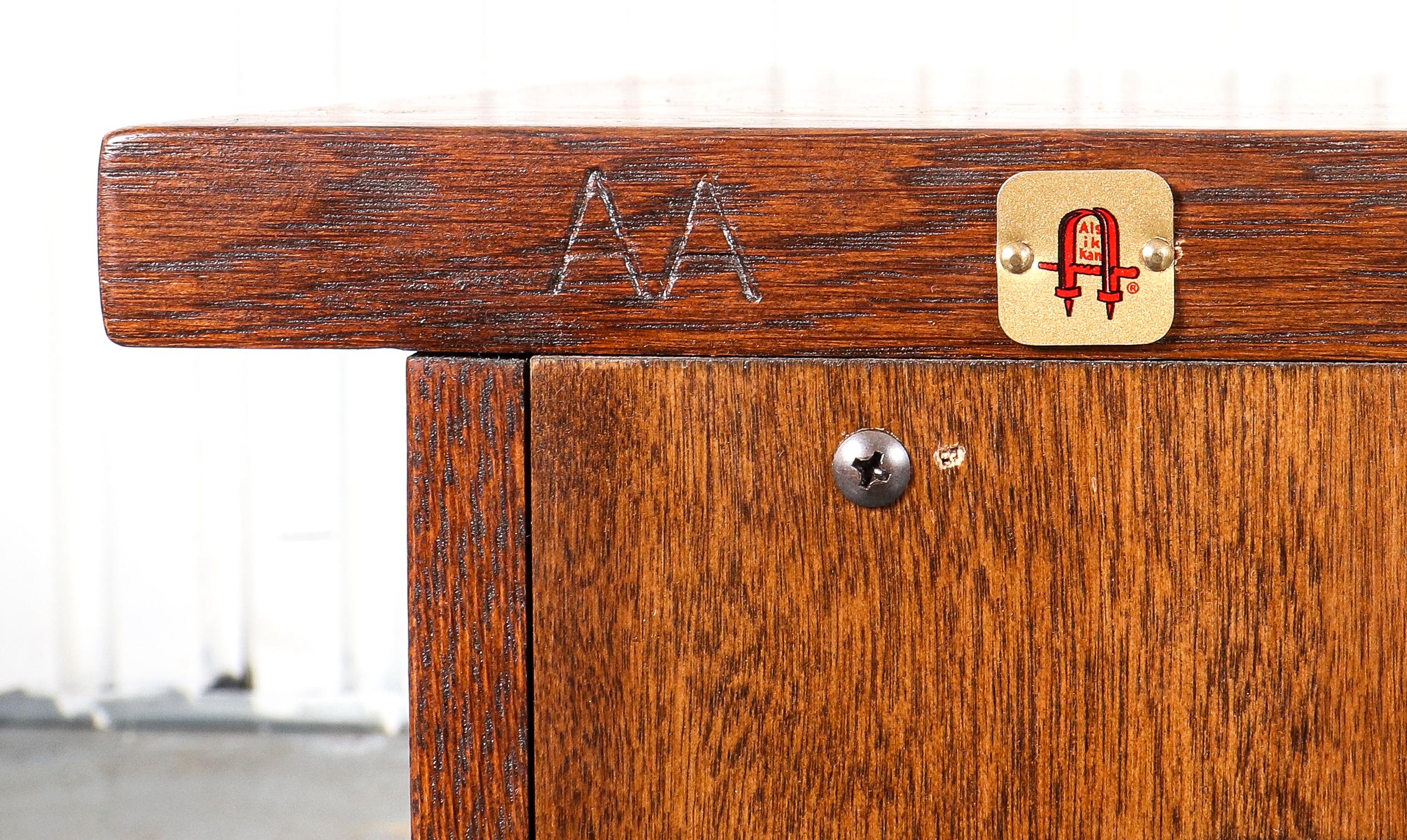 Wood Stickley Sliding Door Console Cabinet