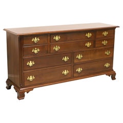 STICKLEY Solid Cherry Chippendale Triple Dresser with Ogee Bracket Feet