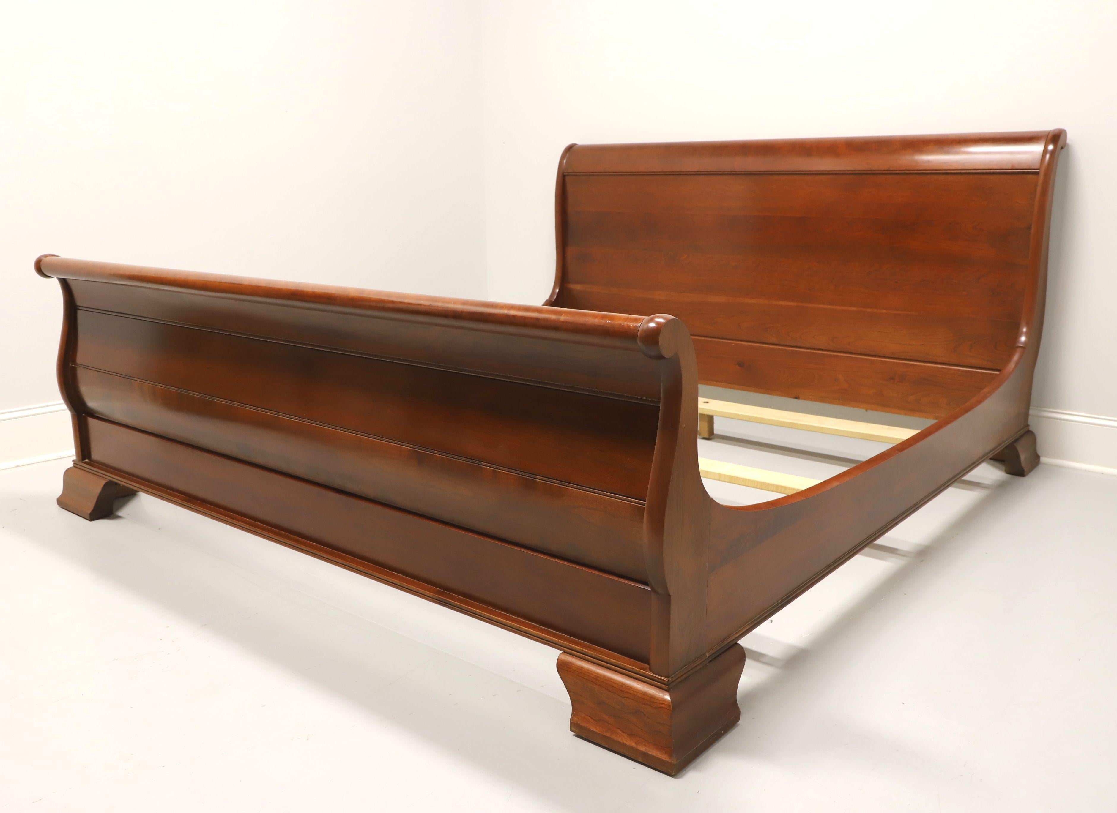 STICKLEY Solid Cherry Empire Style King Size Sleigh Bed 6