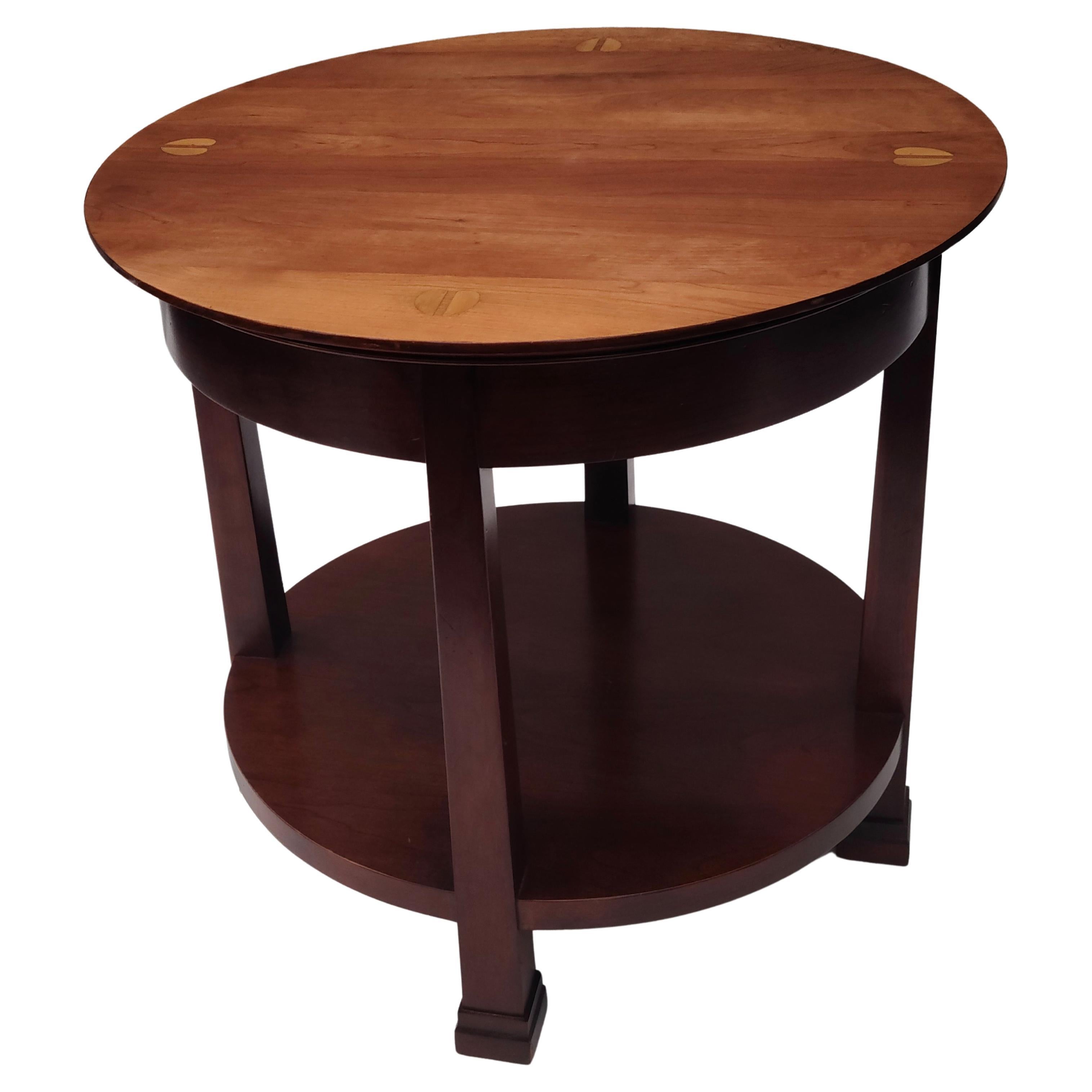 Stickley Solid Cherry Inlay Top Center Table Contemporary 8