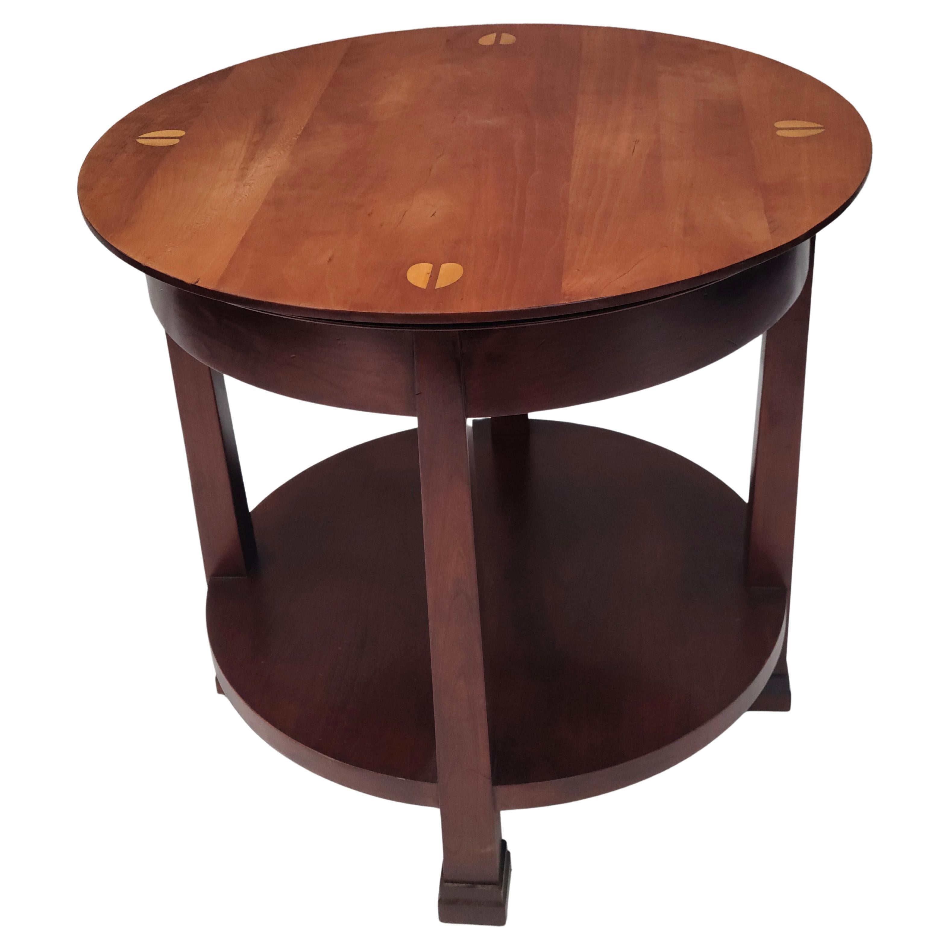 Stickley Solid Cherry Inlay Top Center Table Contemporary 10