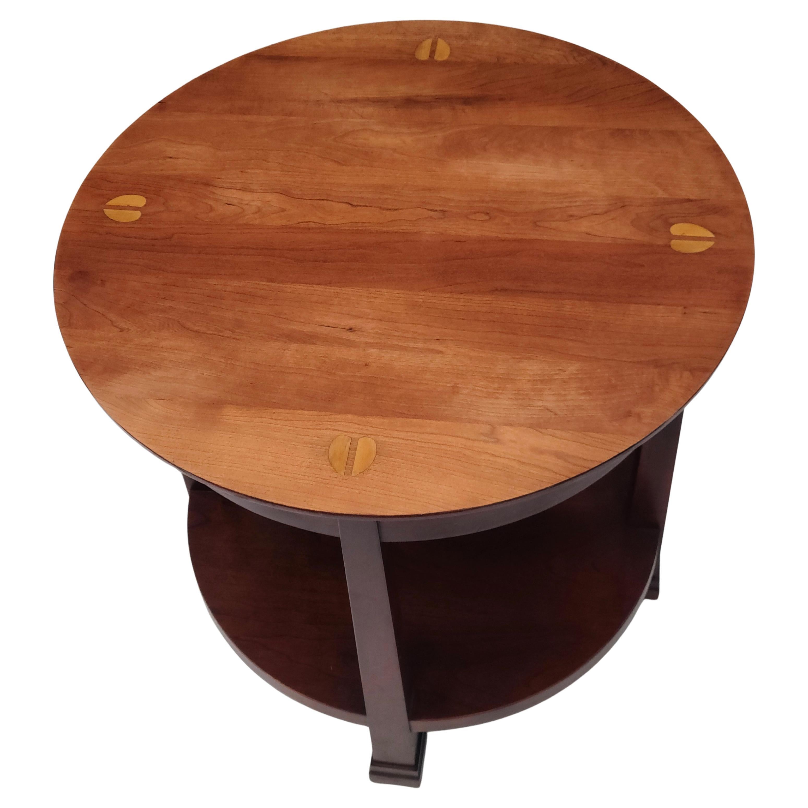 Stickley Solid Cherry Inlay Top Center Table Contemporary 11