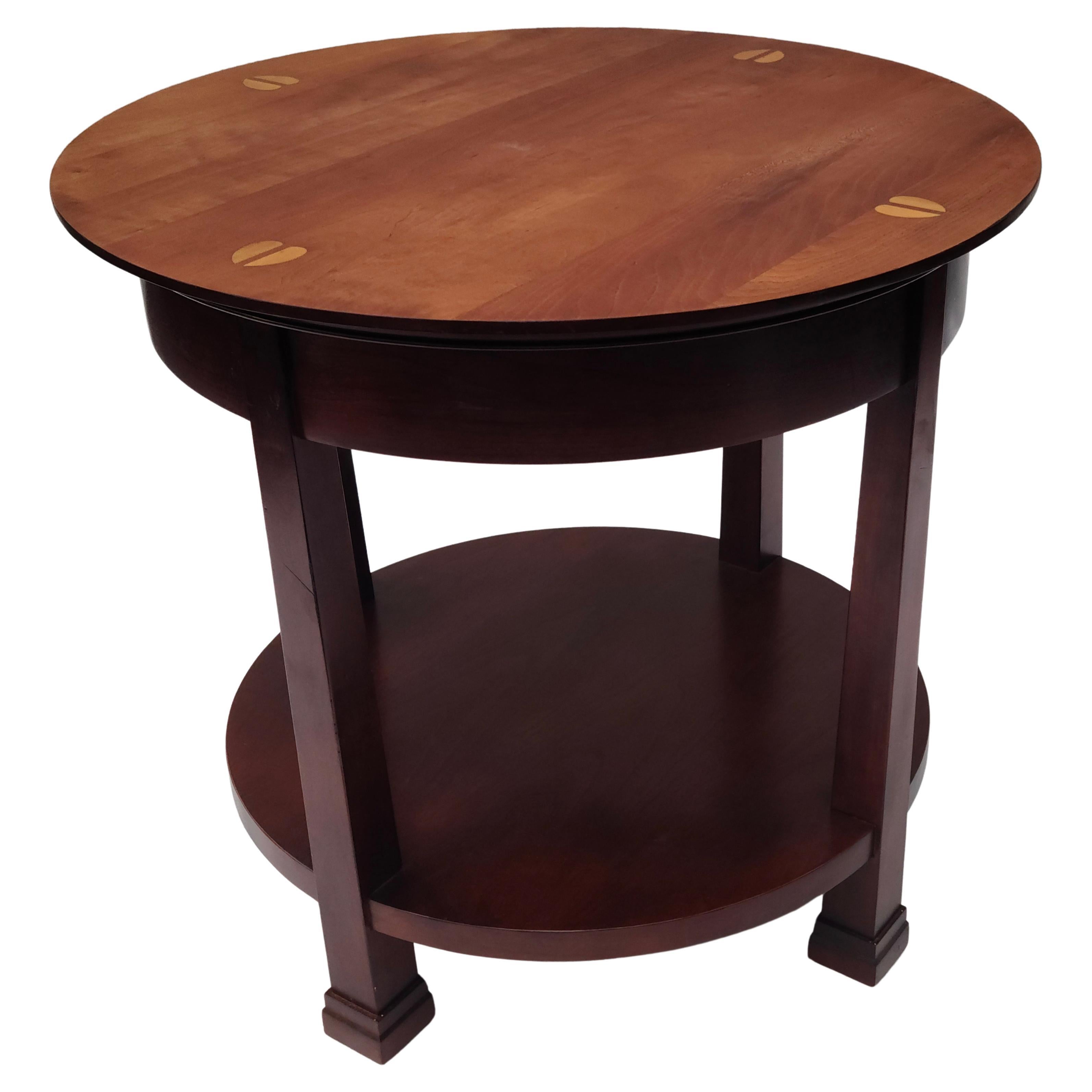 Stickley Solid Cherry Inlay Top Center Table Contemporary 1