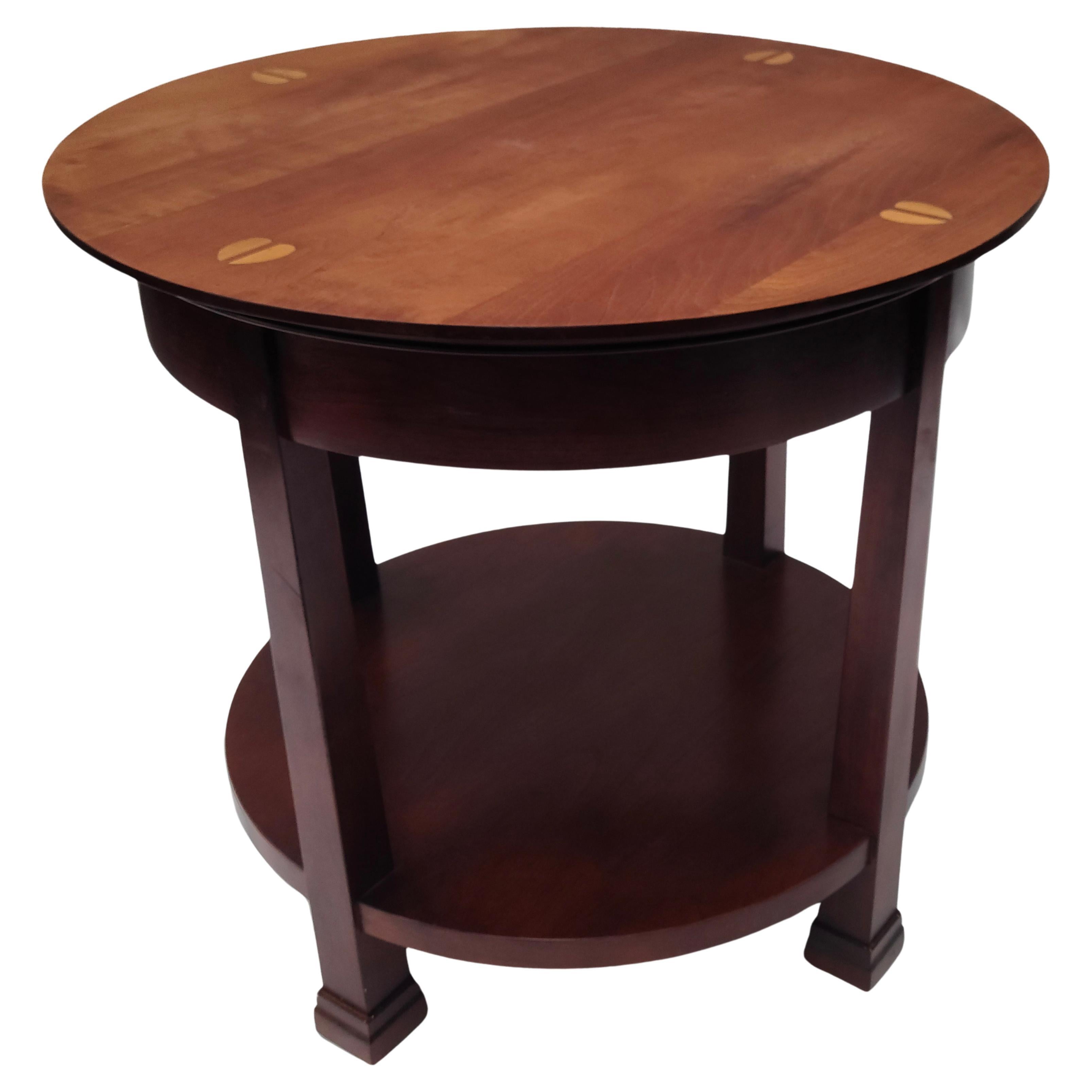 Stickley Solid Cherry Inlay Top Center Table Contemporary 3