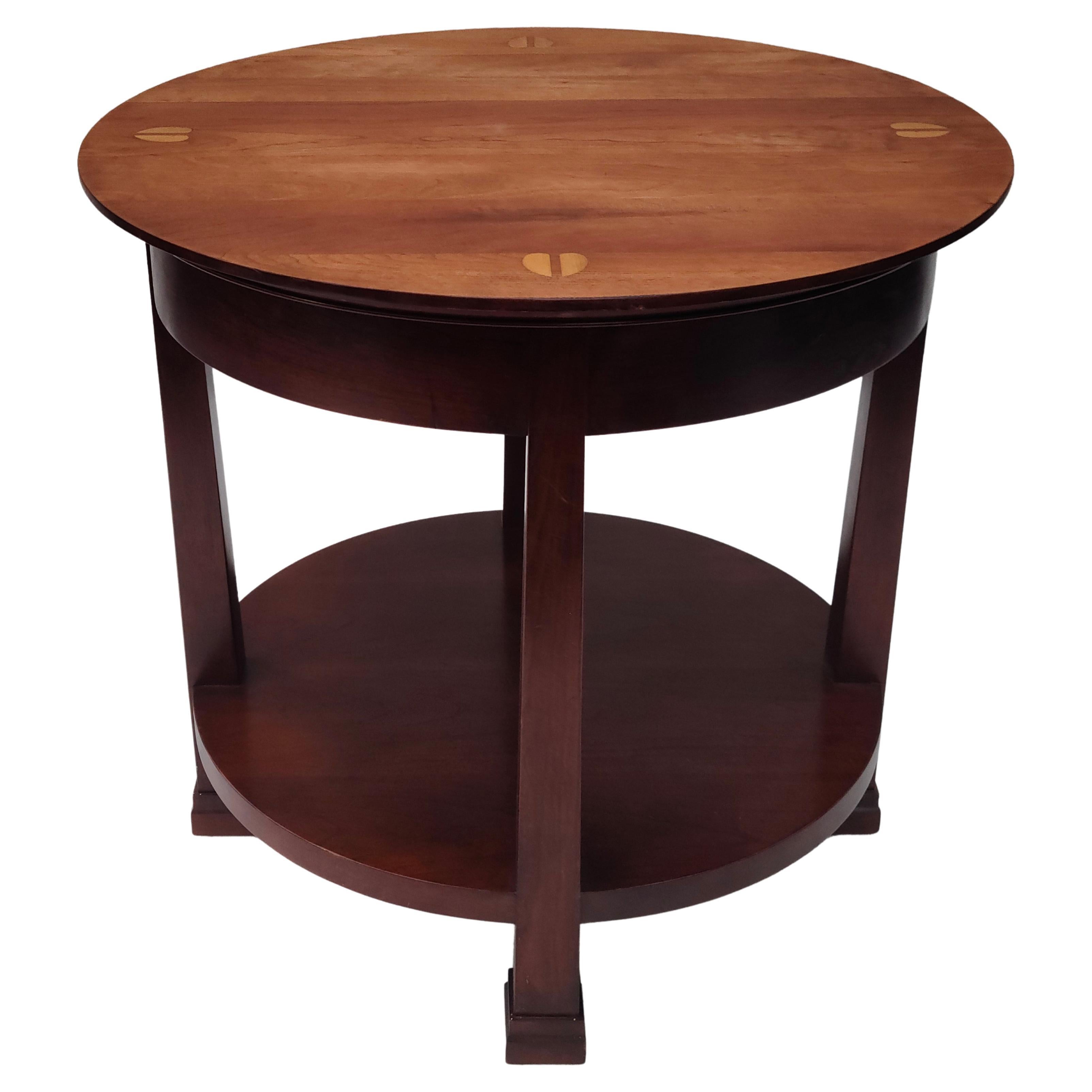 Stickley Solid Cherry Inlay Top Center Table Contemporary 4