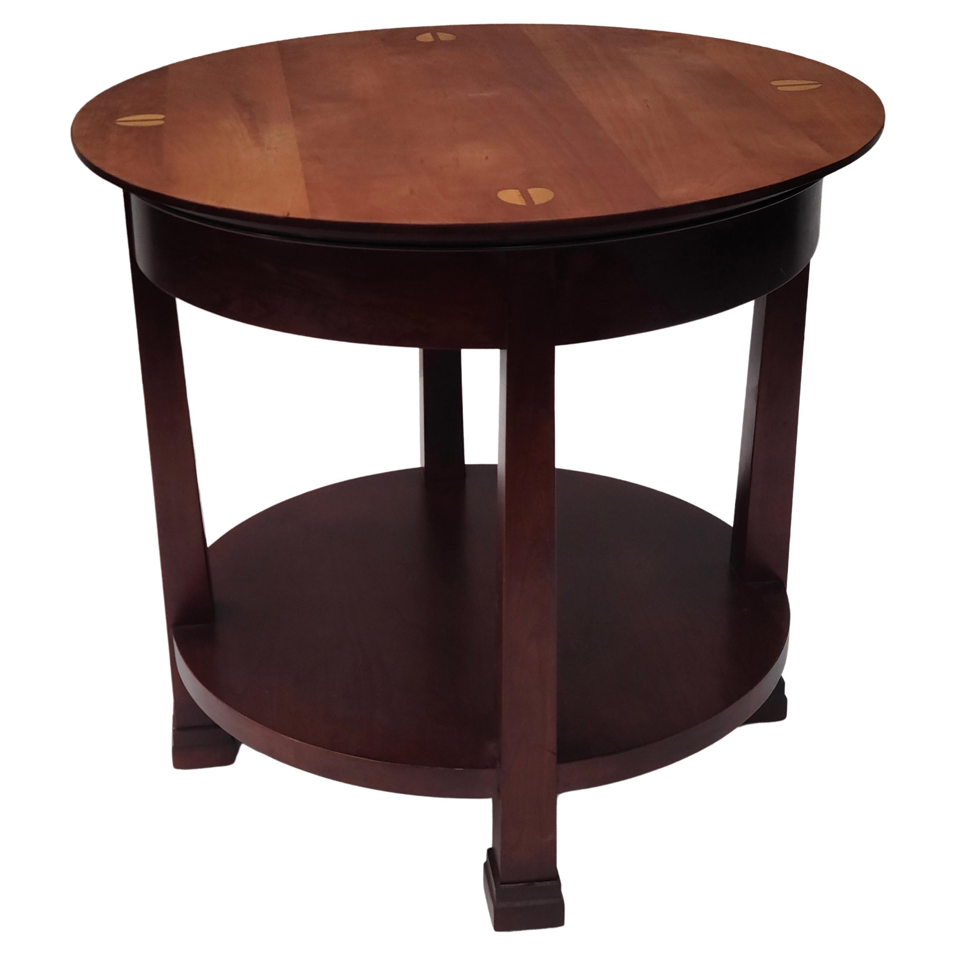 Please feel free to reach out for efficient shipping quote to your location.

Stickley Center Table.
Solid Cherry Construction.
Inlay hoof prints on top surface.

Top surface refinished with minimally invasive technique.
