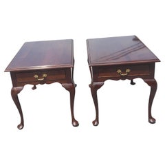 Stickley Solid Cherry Valley Queen Anne Side Tables, a Pair