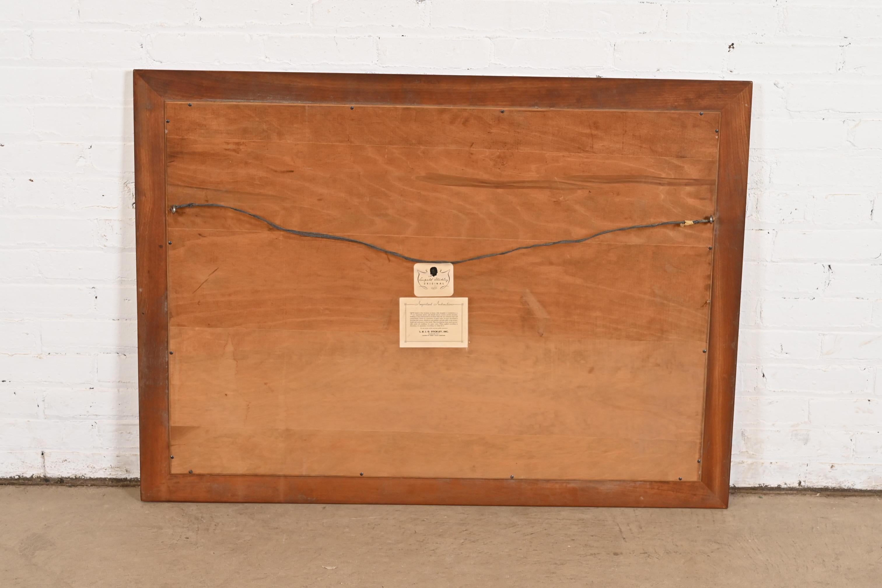 Stickley Solid Cherry Wood Framed Wall Mirror, 1956 4