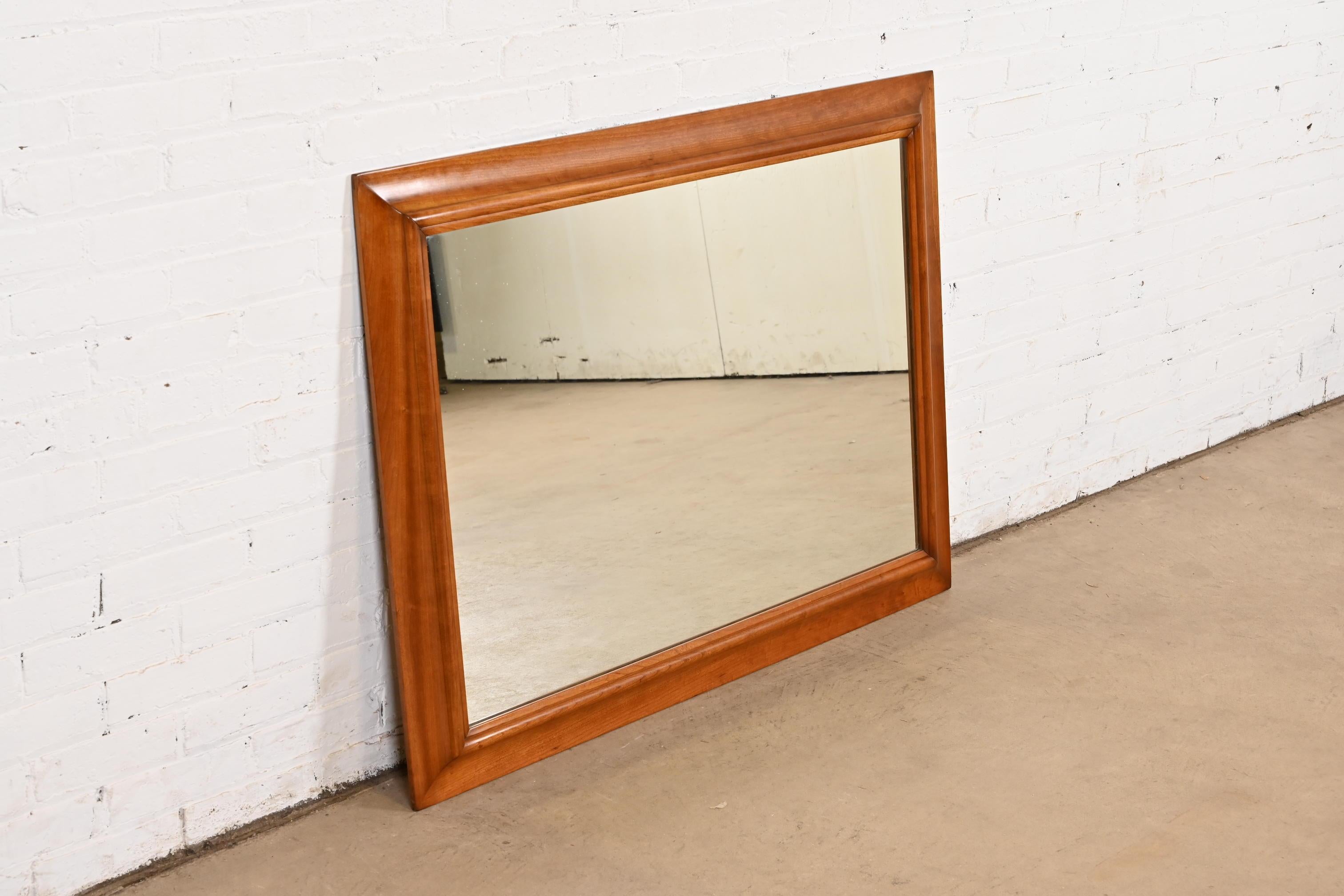 Chippendale Stickley Solid Cherry Wood Framed Wall Mirror, 1956