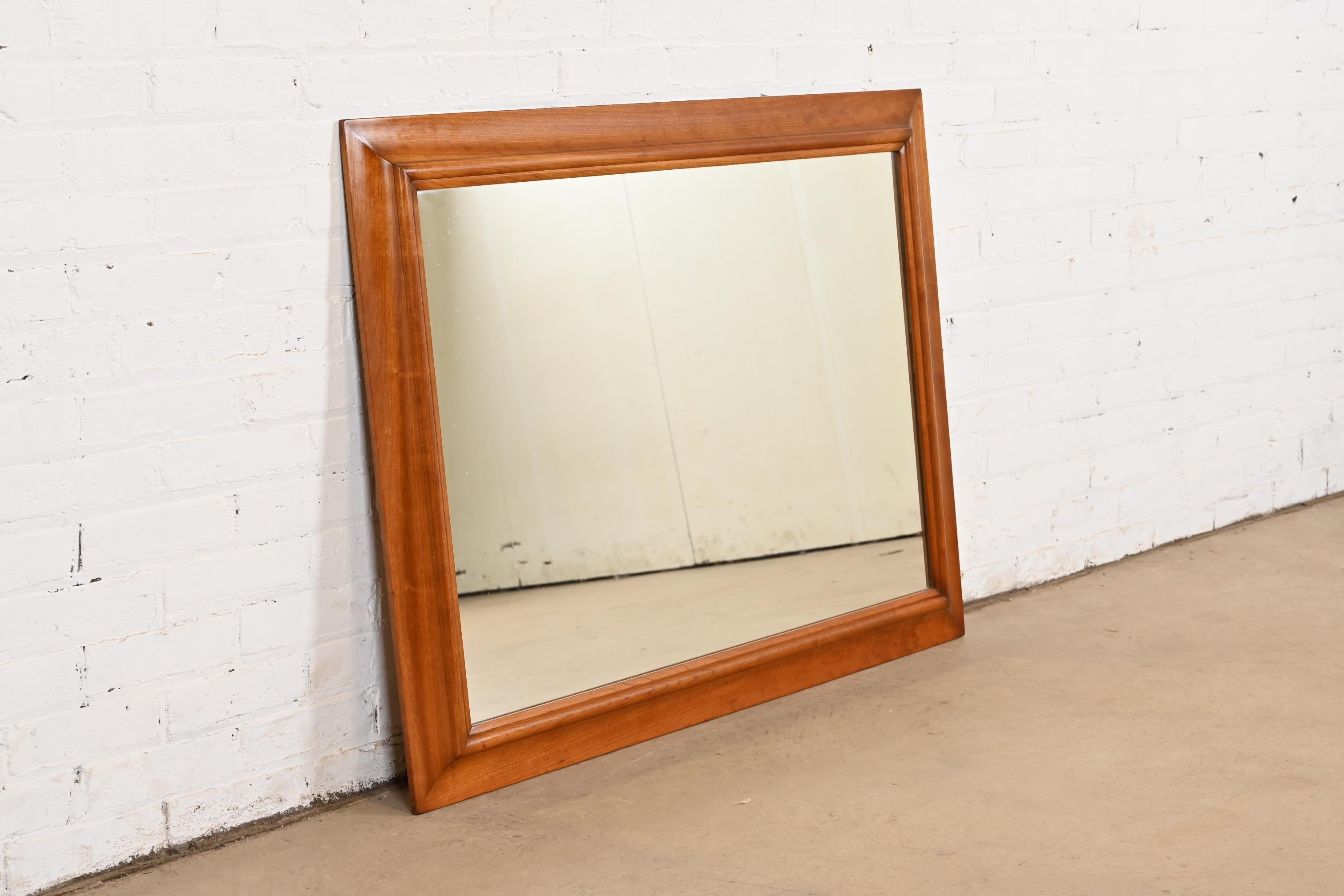 American Stickley Solid Cherry Wood Framed Wall Mirror, 1956
