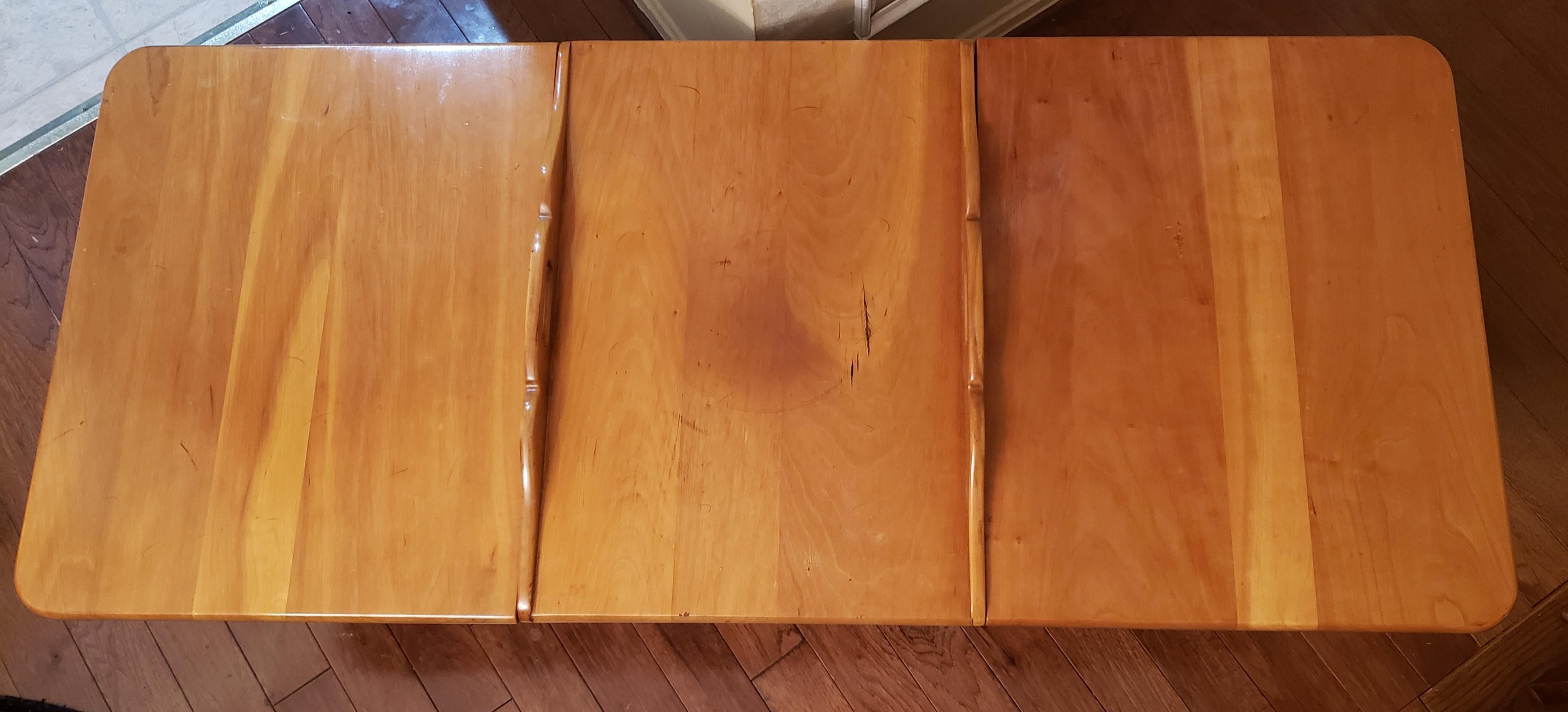 20th Century Stickley Solid Maple Extending Coffee Tray Table, Circa 1950s
