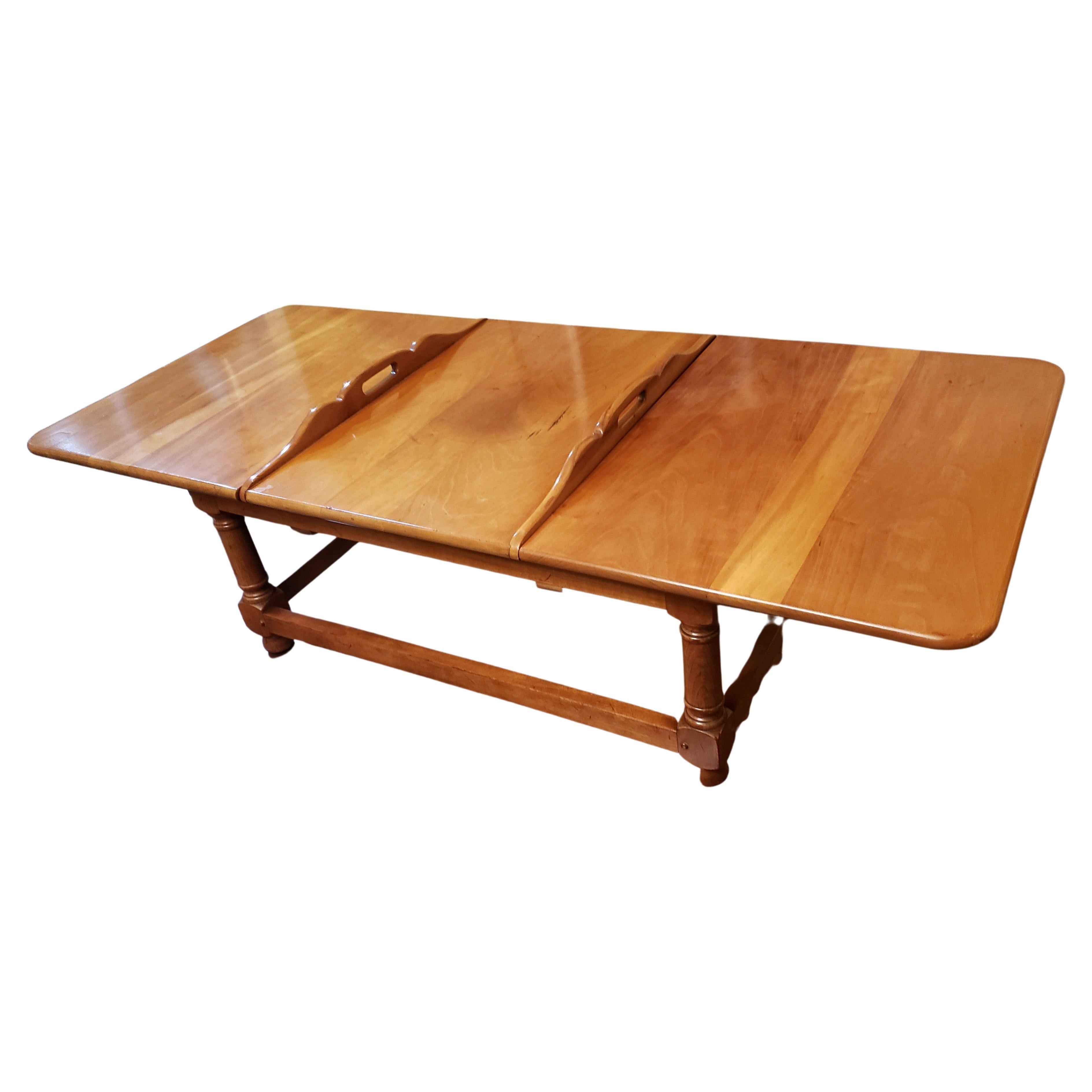 Mid-Century Modern Stickley Solid Maple Extending Coffee Tray Table, Circa 1950s