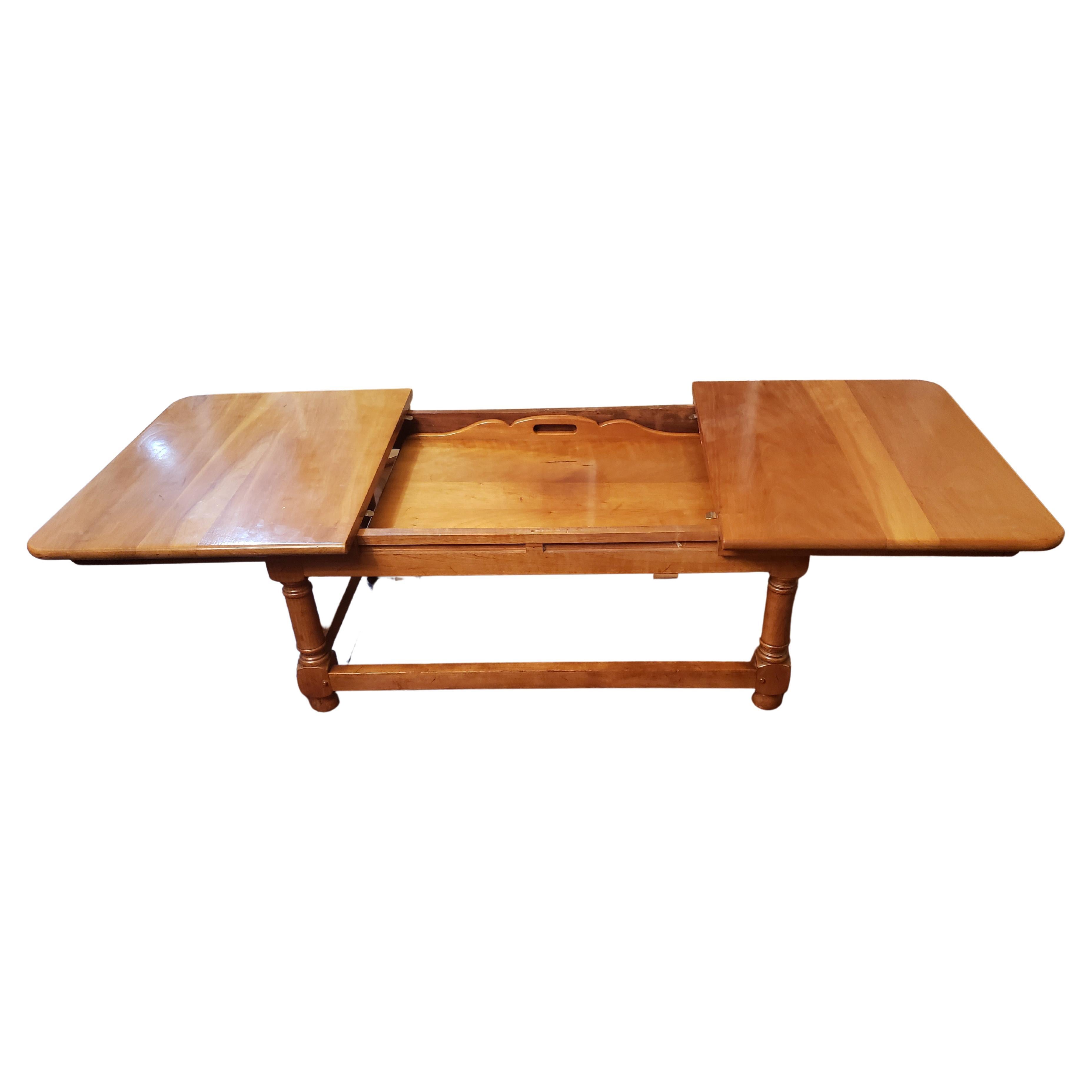 Woodwork Stickley Solid Maple Extending Coffee Tray Table, Circa 1950s