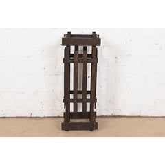 Paragüero Antiguo de Roble Mission Arts & Crafts Estilo Stickley, Circa 1900