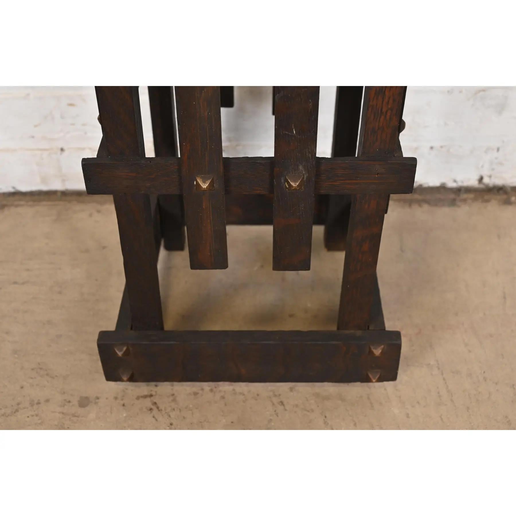 Stickley Style Antique Mission Oak Arts & Crafts Umbrella Stand, Circa 1900 For Sale 2
