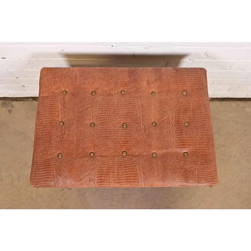 Stickley Style Antike Mission Arts & Crafts Eiche gepolstert Fußhocker im Zustand „Gut“ im Angebot in South Bend, IN