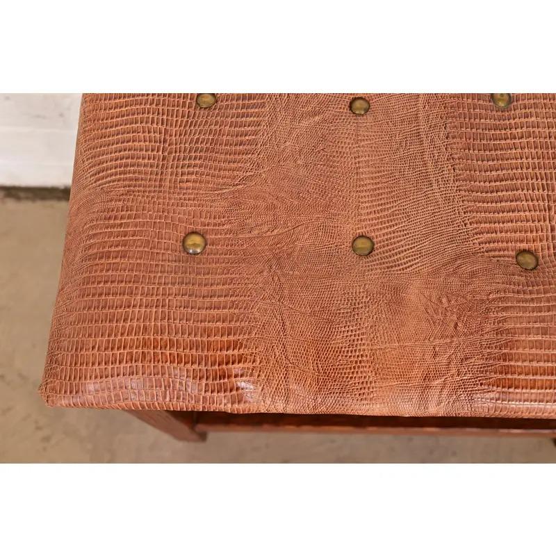 Stickley Style Antike Mission Arts & Crafts Eiche gepolstert Fußhocker (20. Jahrhundert) im Angebot