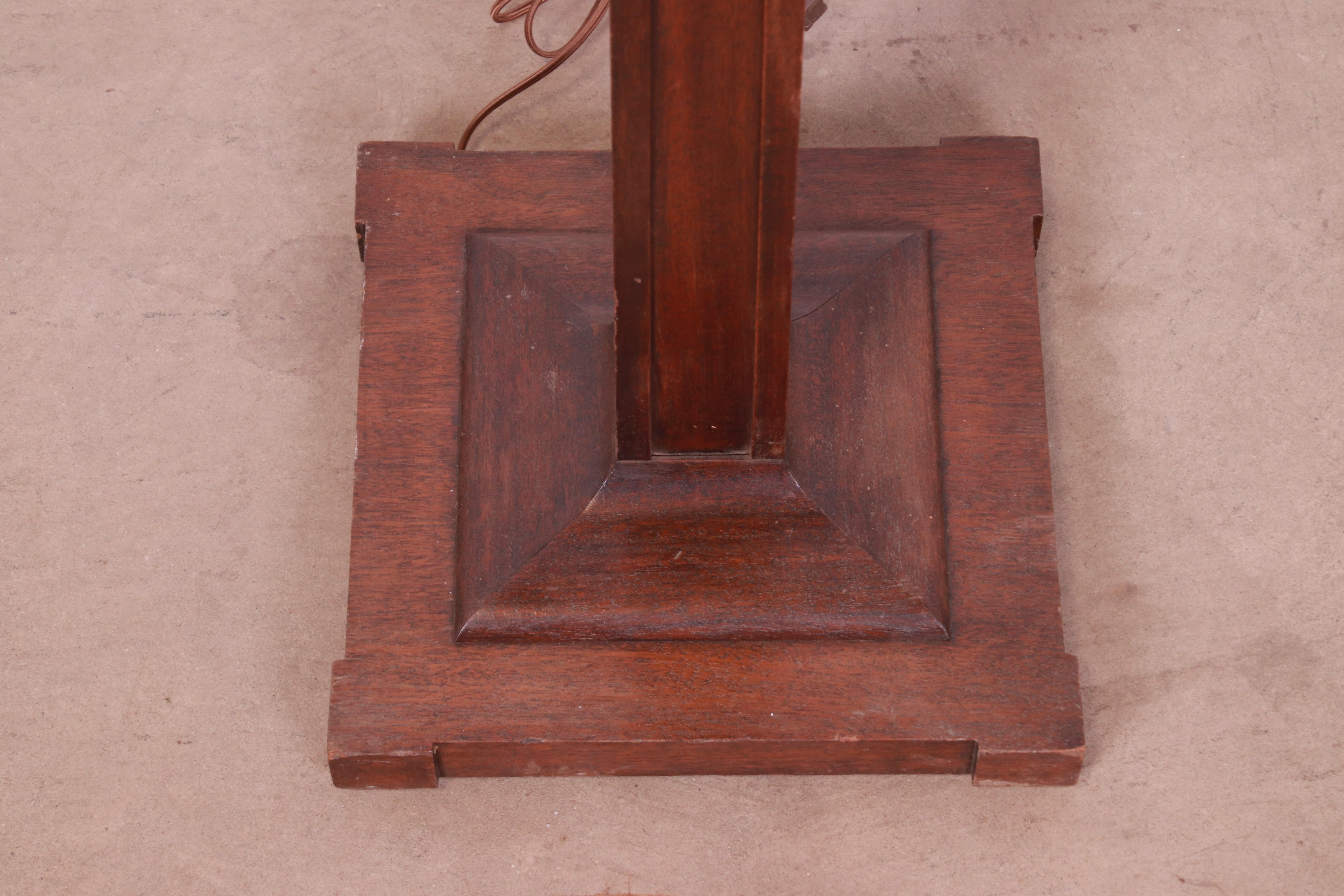 Stickley Style Arts & Crafts Oak and Copper Floor Lamp 3