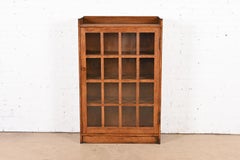 Stickley Style Mission Oak Arts and Crafts Bookcase Cabinet