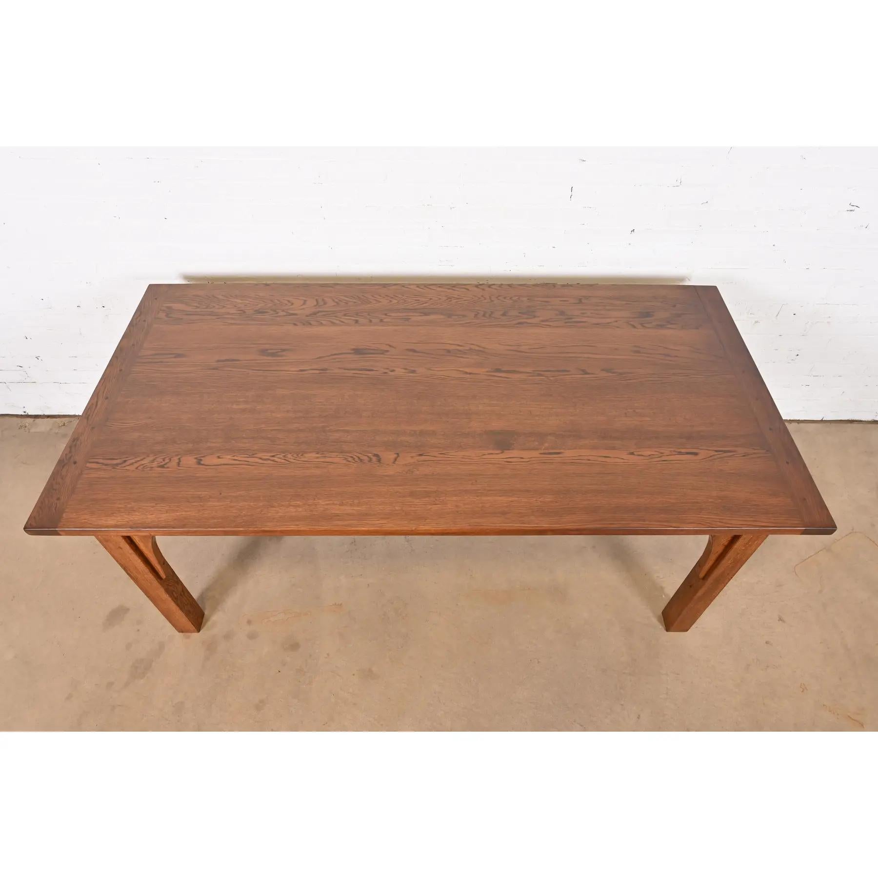 Stickley Style Mission Oak Arts & Crafts Dining Table, Newly Refinished For Sale 1
