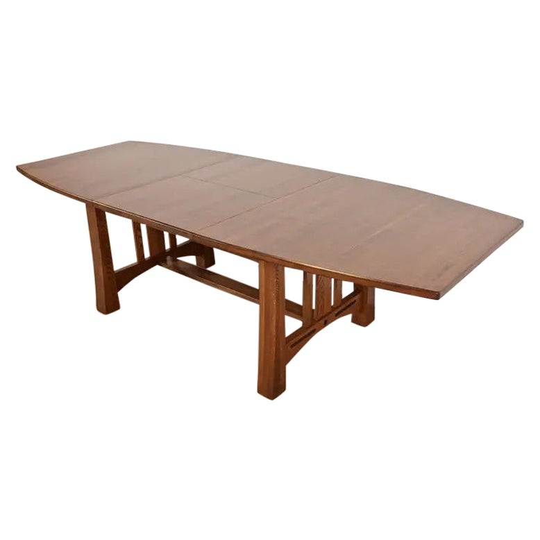 Stickley Style Mission Oak Arts & Crafts Dining Table, Newly Refinished For Sale
